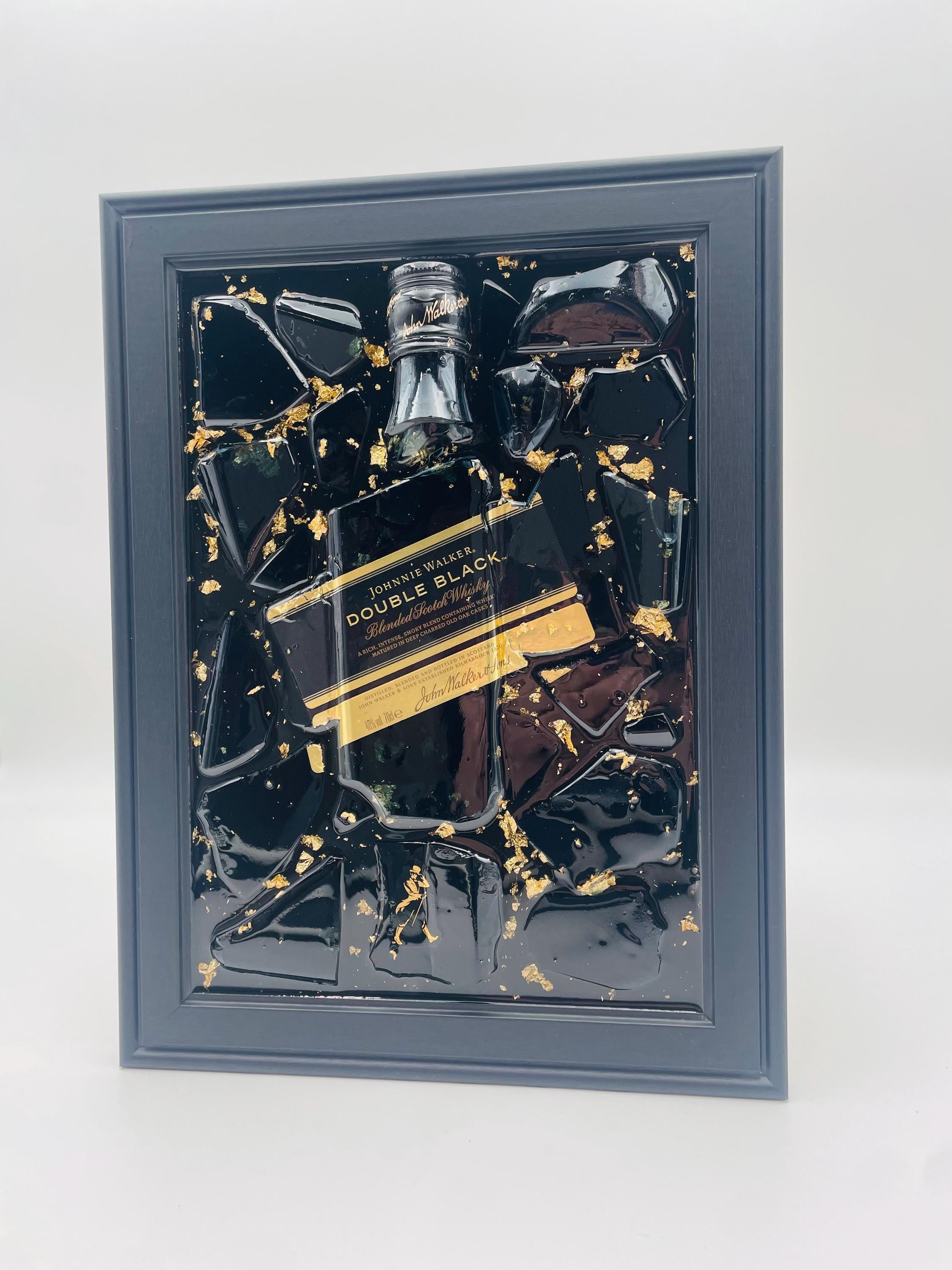 Johnnie Walker Double Black Gold Broken Bottle Art