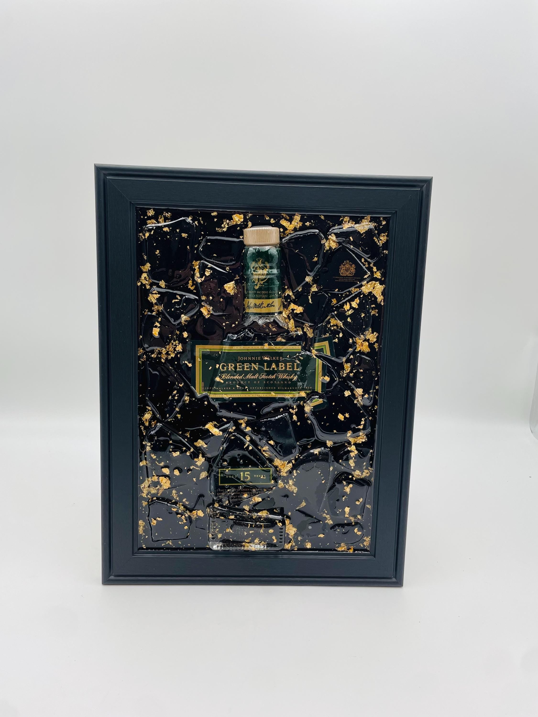 Johnnie Walker Green Label Broken Bottle Art