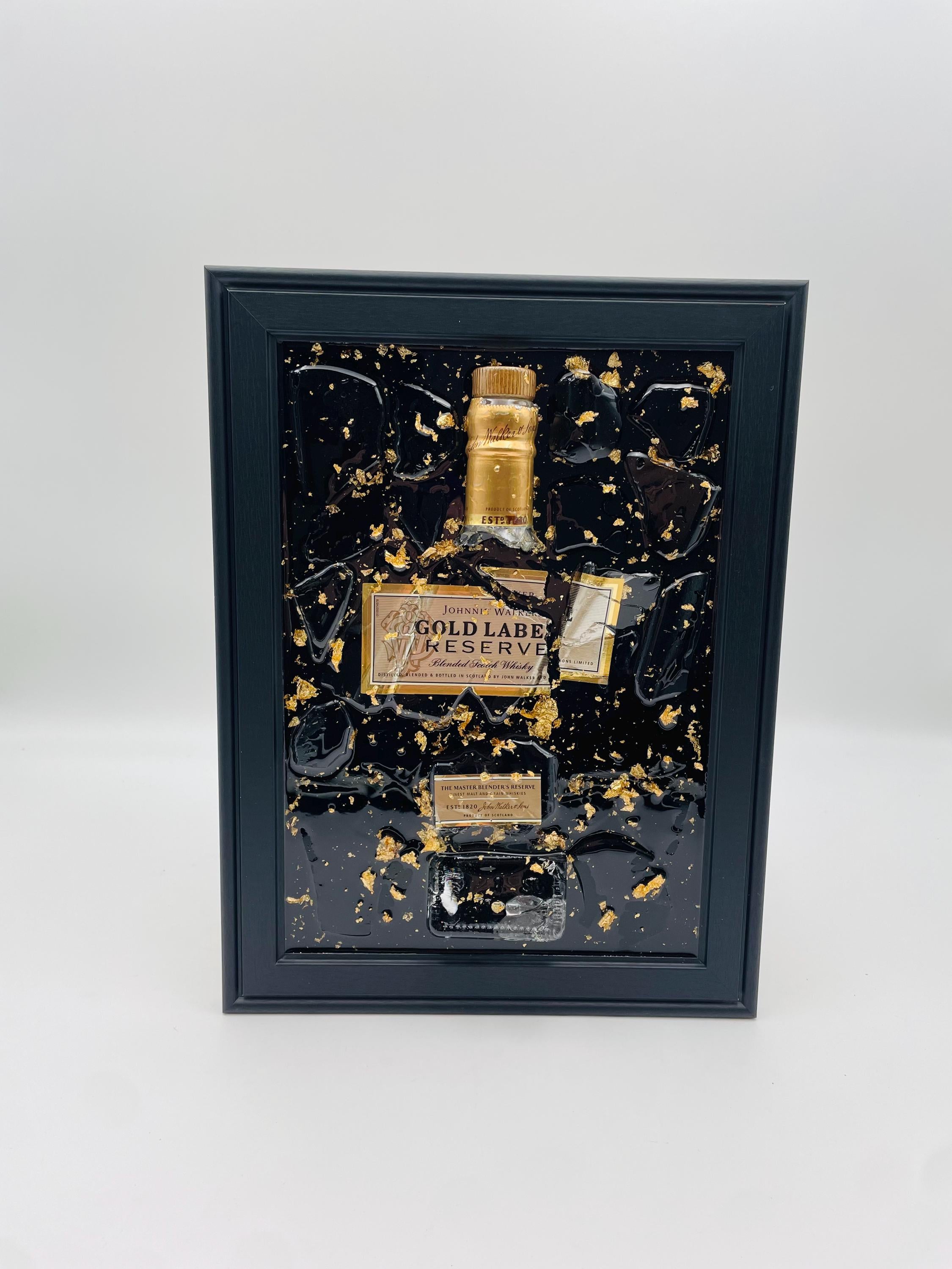 Johnnie Walker Gold label Broken Bottle Art