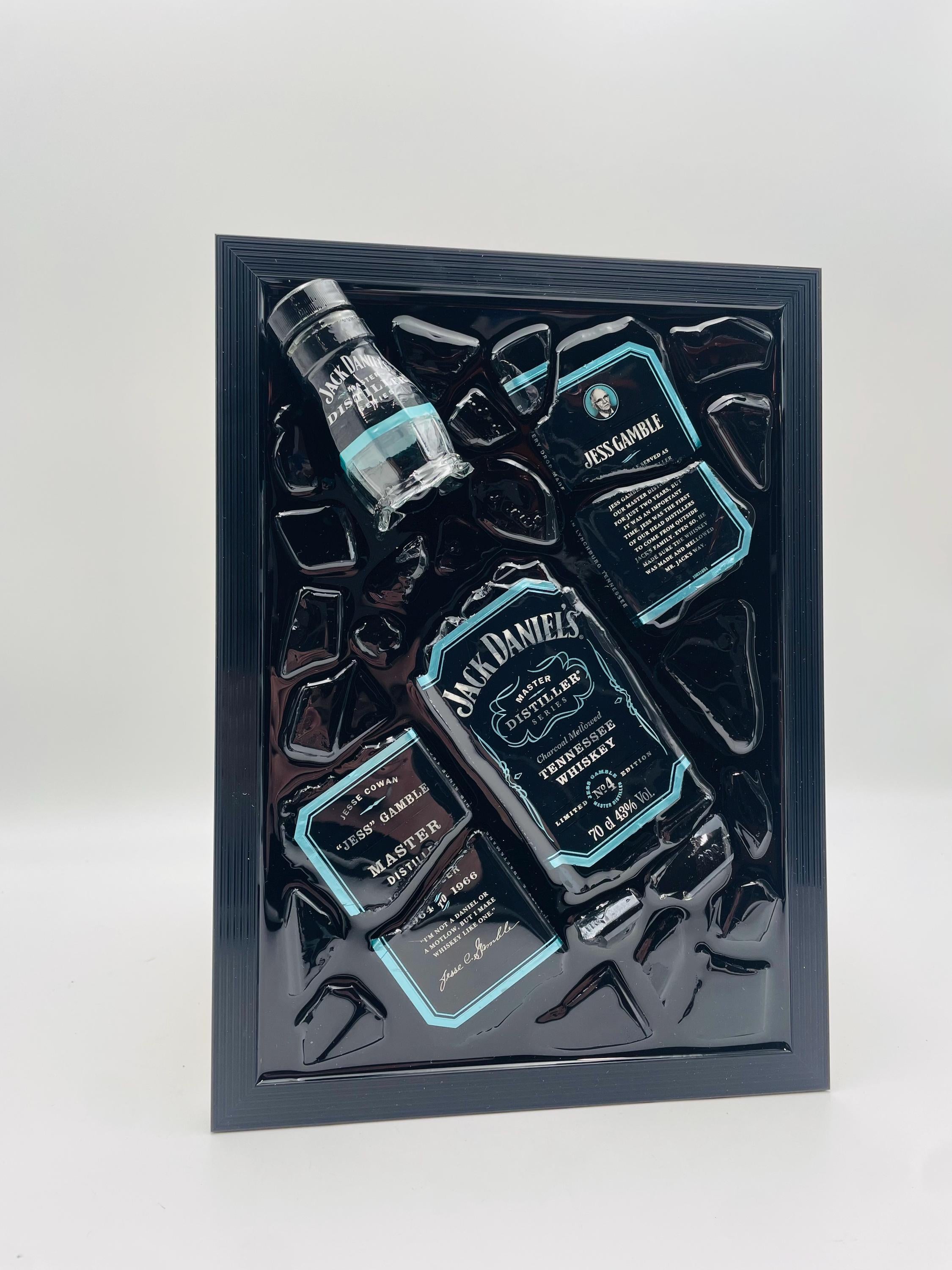 Jack Daniels Light Blue Master Broken Bottle Art