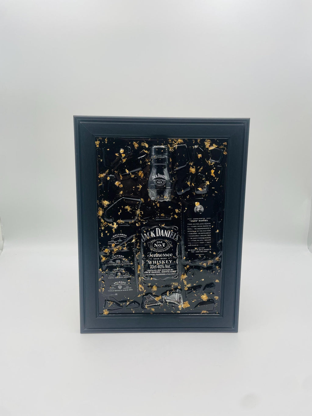 Jack Daniels Black Gold Broken Bottle Art