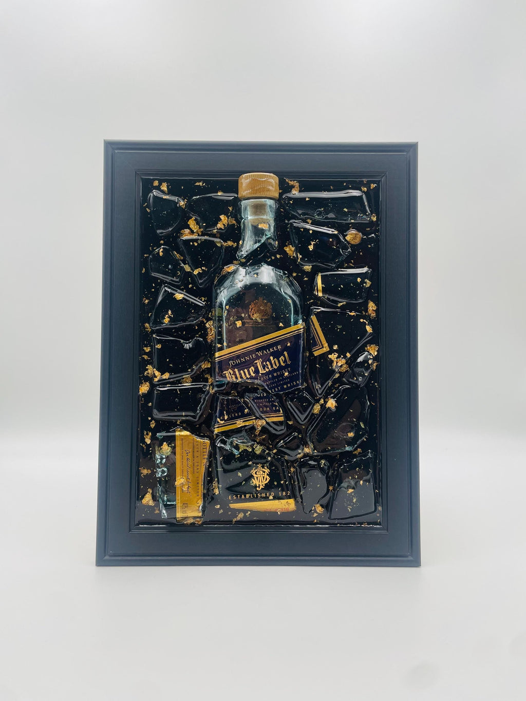 Johnnie Walker Blue Label Gold Broken Bottle Art