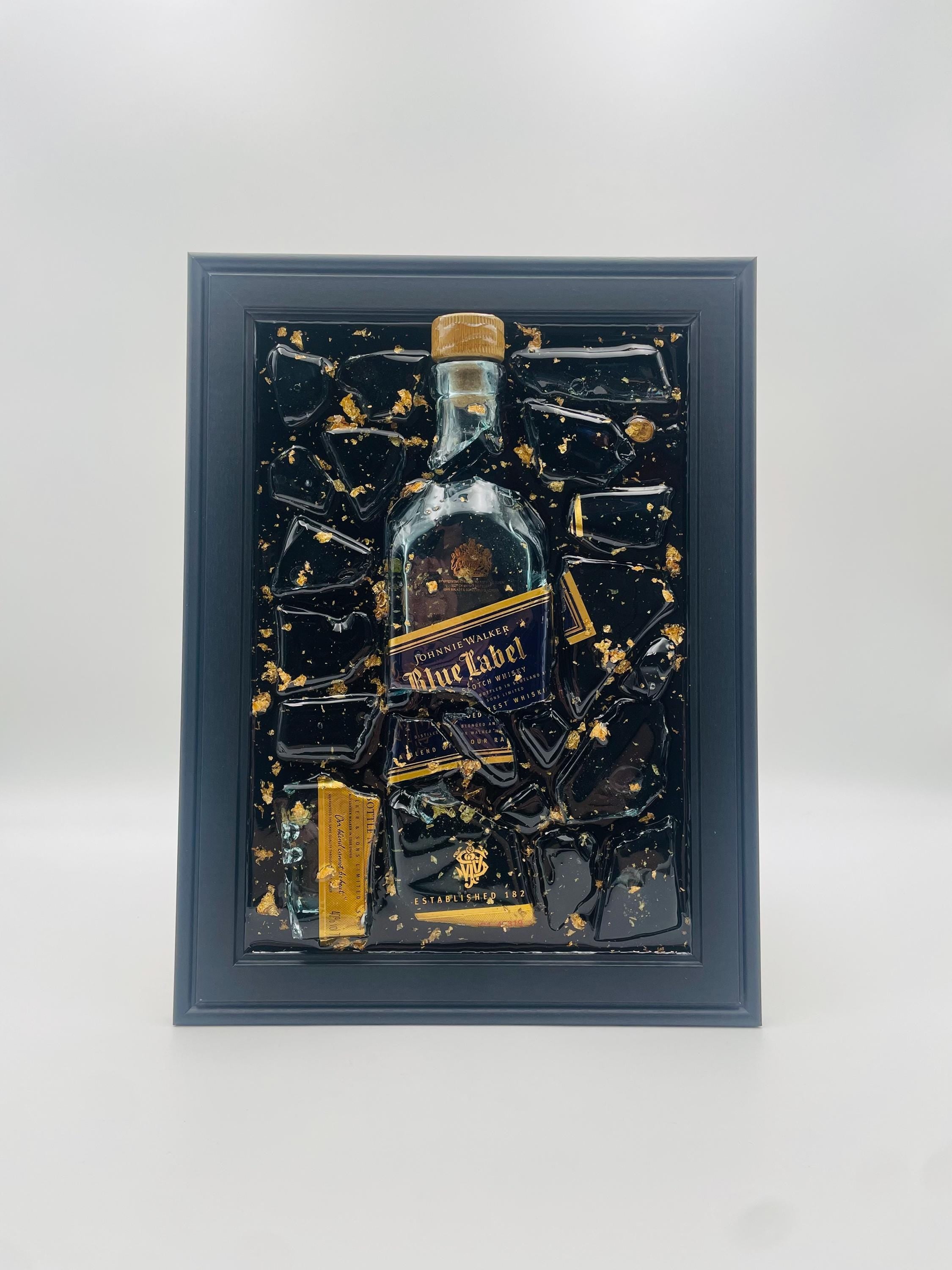 Johnnie Walker Blue Label Gold Broken Bottle Art