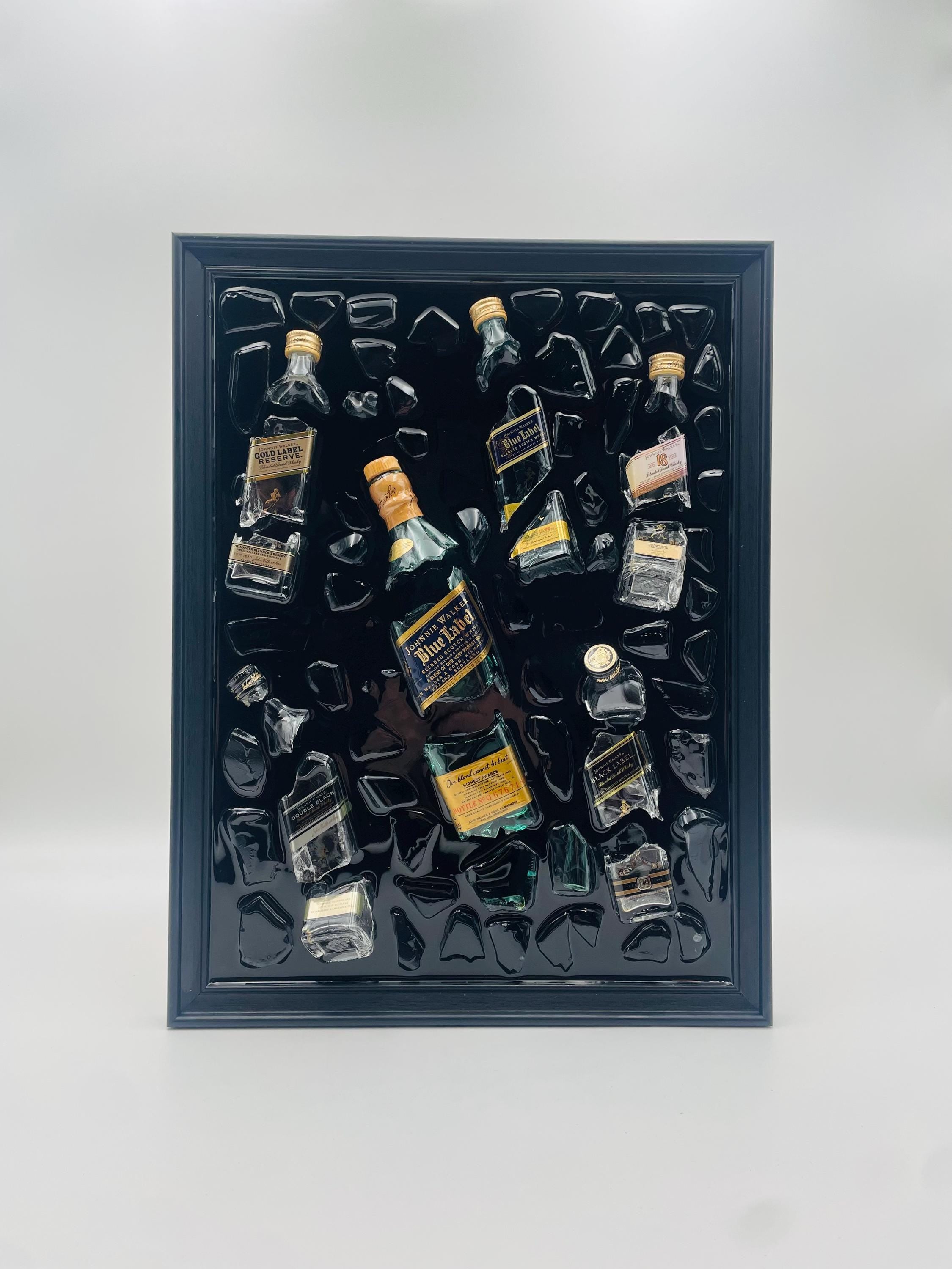 Johnnie Walker Mini Collection Label Broken Bottle Art