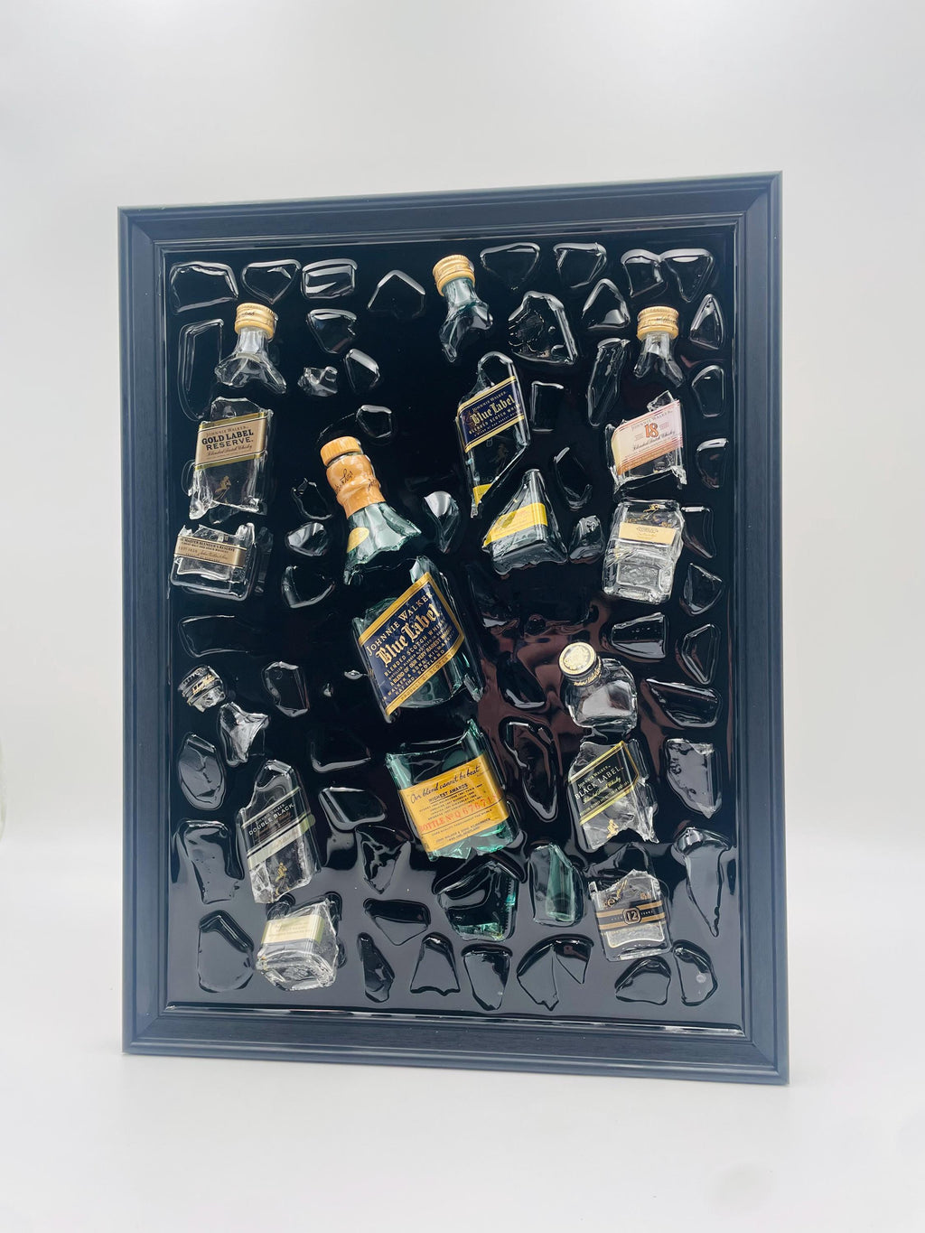 Johnnie Walker Mini Collection Label Broken Bottle Art