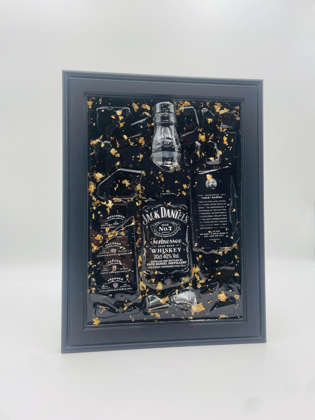 Jack Daniels Black Gold Broken Bottle Art