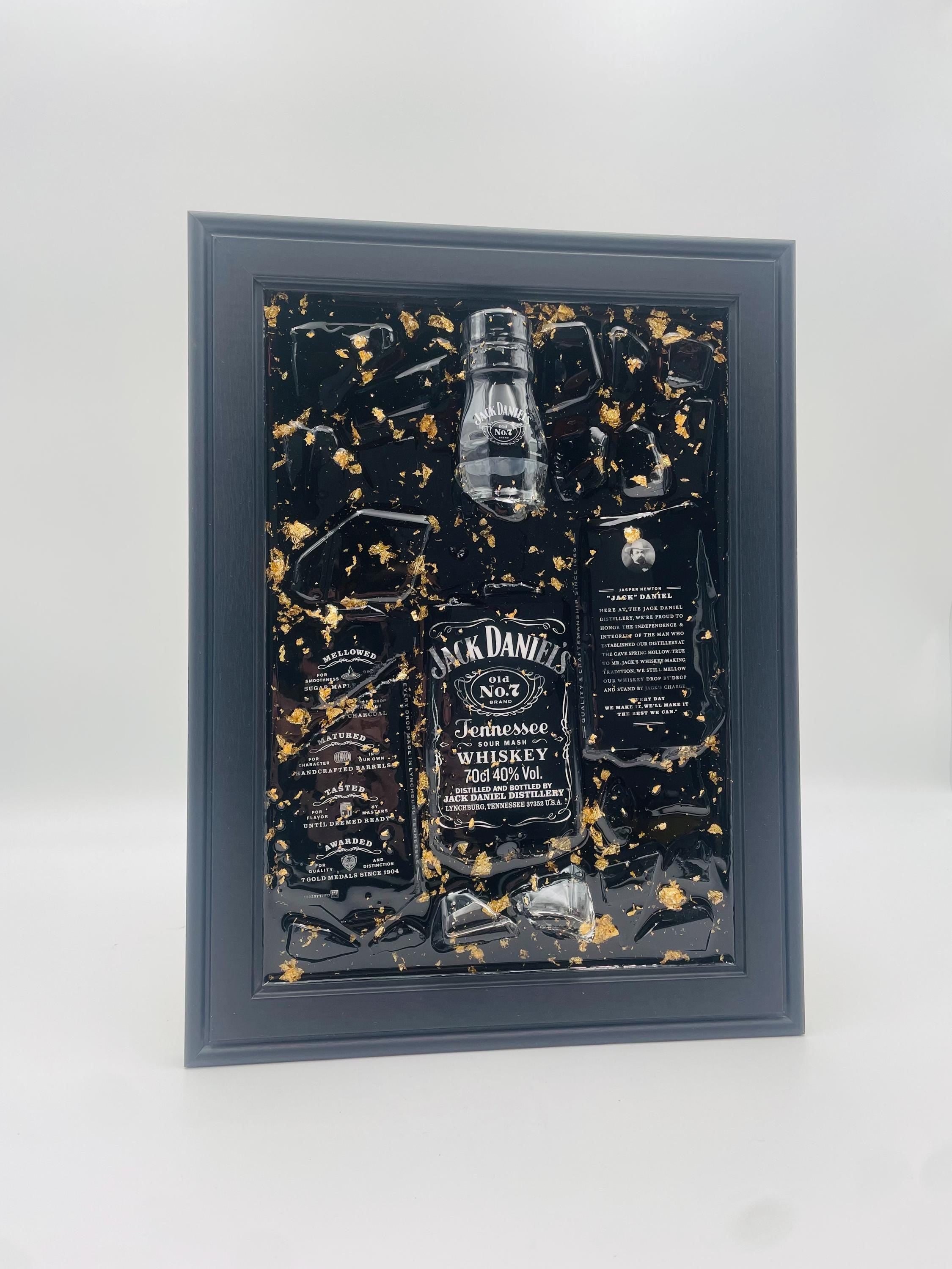 Jack Daniels Black Gold Broken Bottle Art