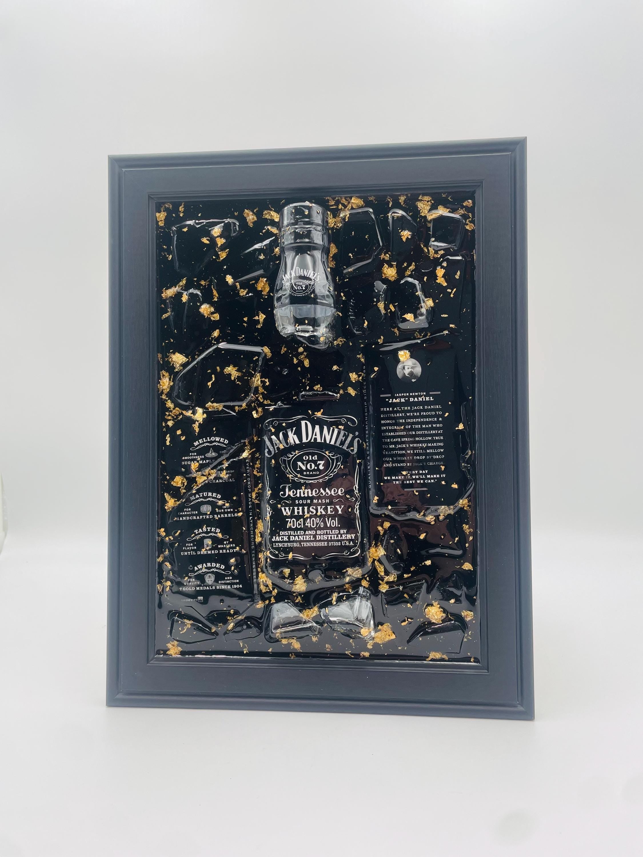 Jack Daniels Black Gold Broken Bottle Art