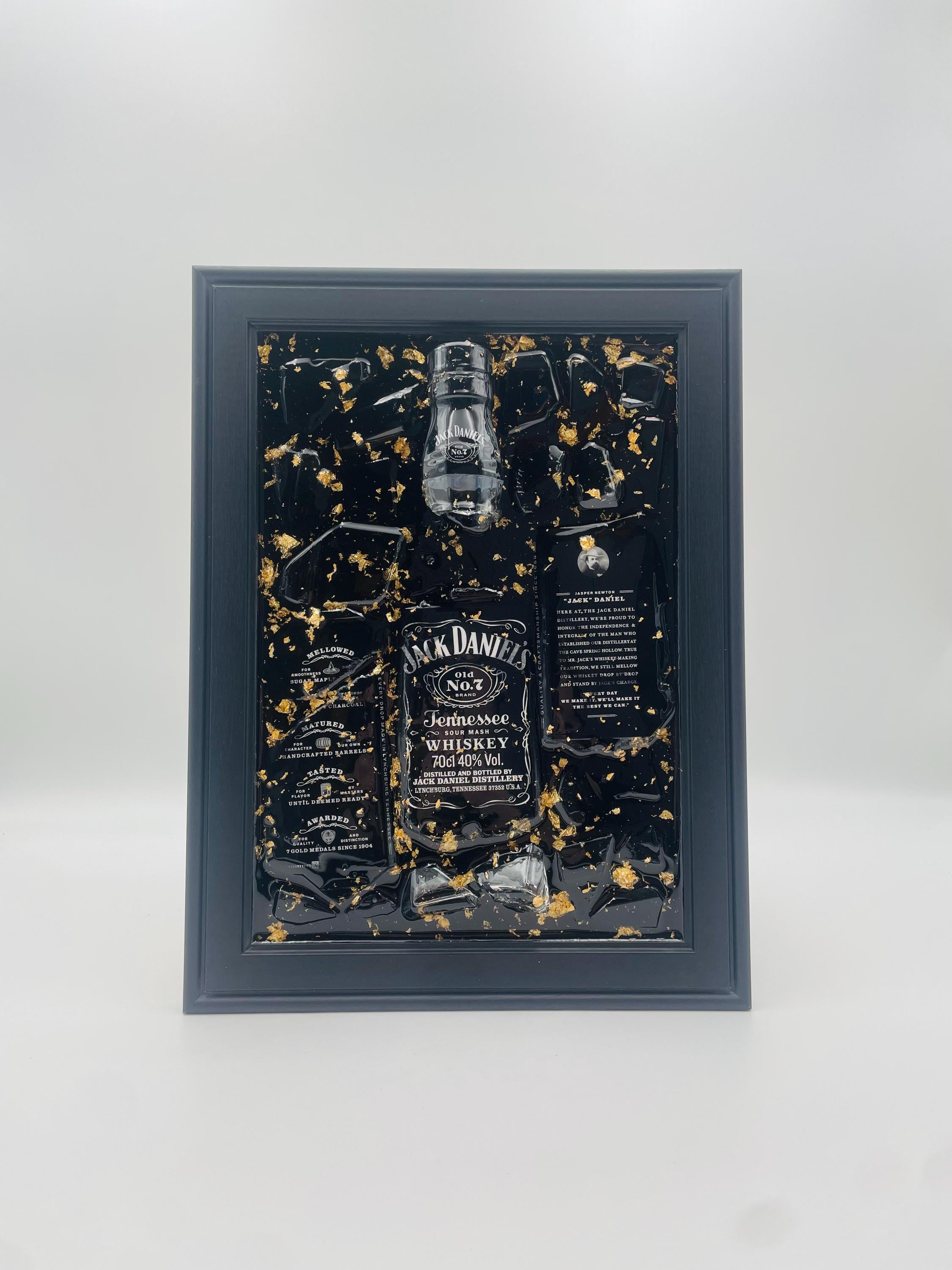 Jack Daniels Black Gold Broken Bottle Art