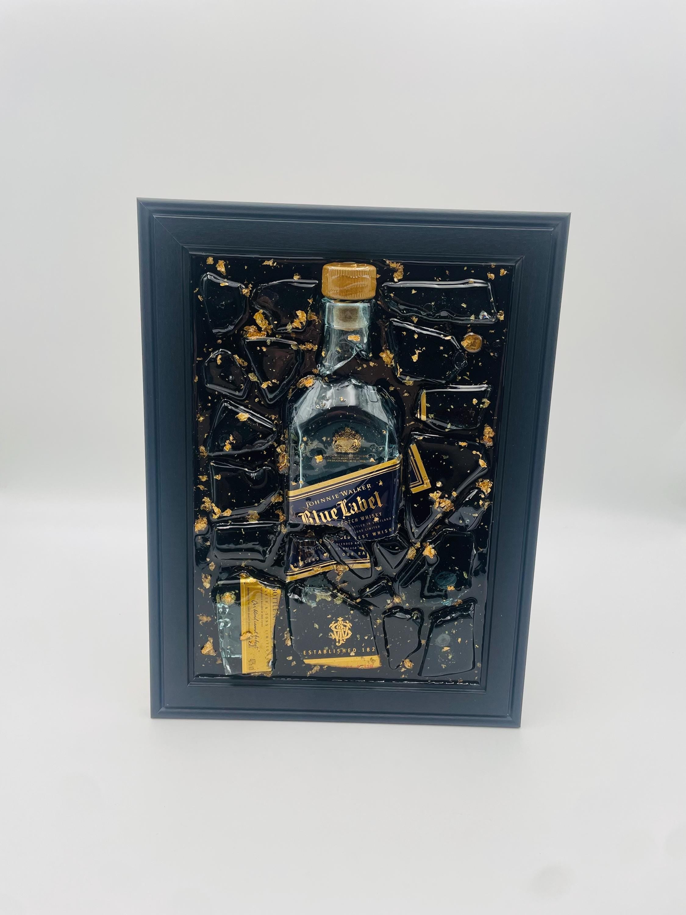 Johnnie Walker Blue Label Gold Broken Bottle Art