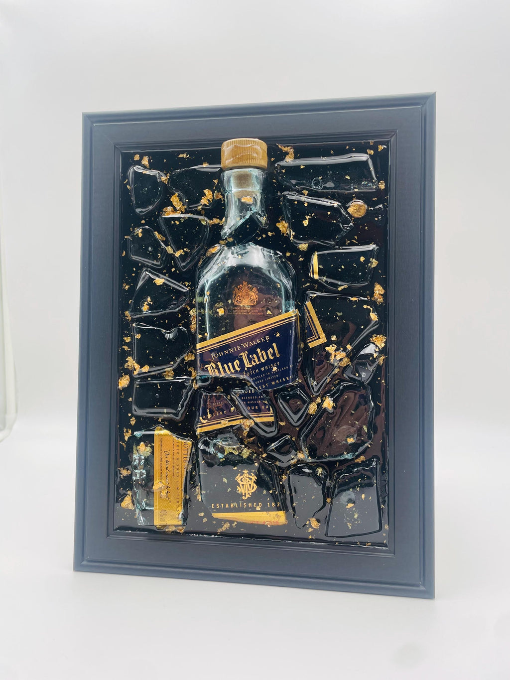 Johnnie Walker Blue Label Gold Broken Bottle Art
