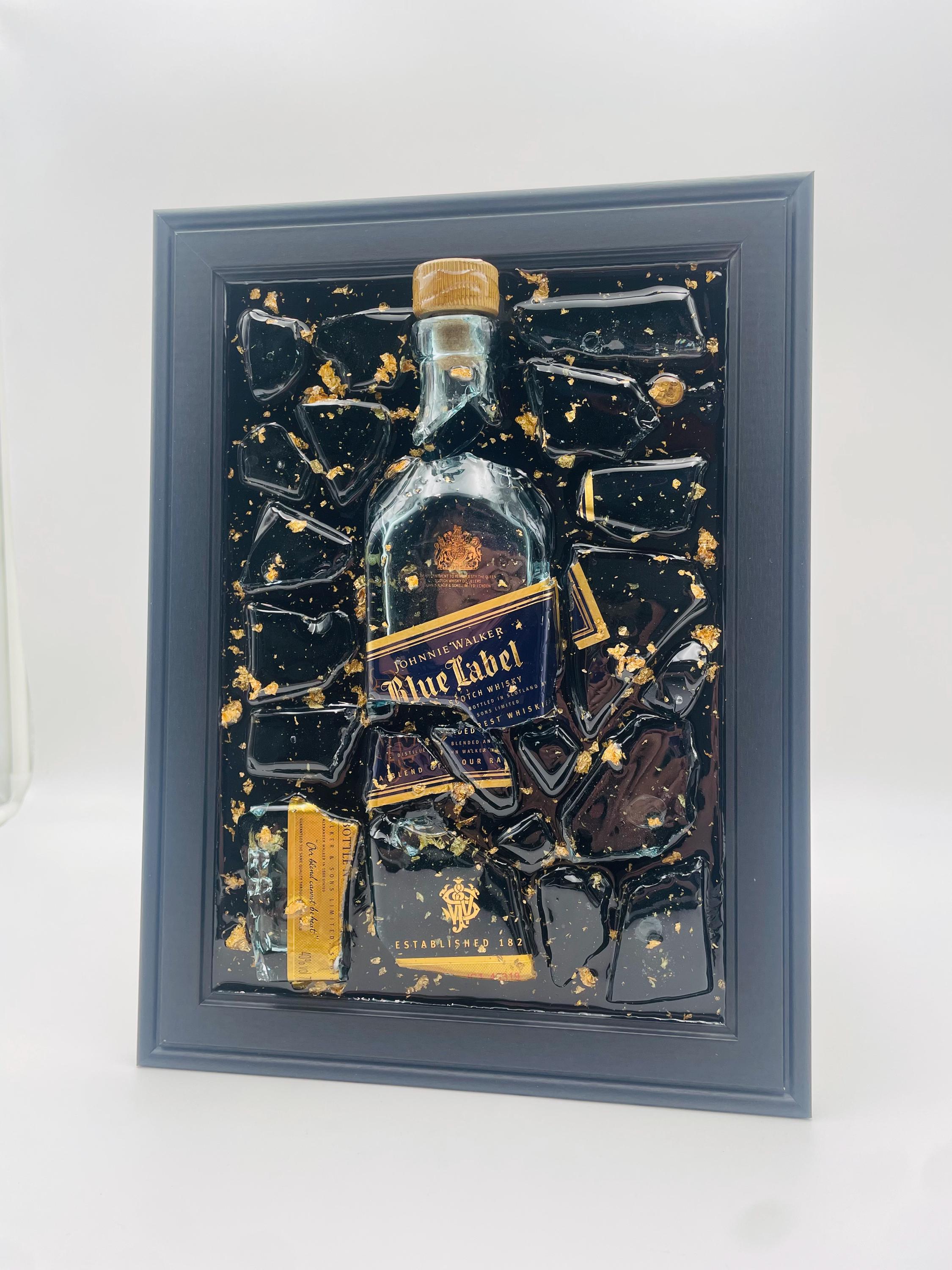 Johnnie Walker Blue Label Gold Broken Bottle Art