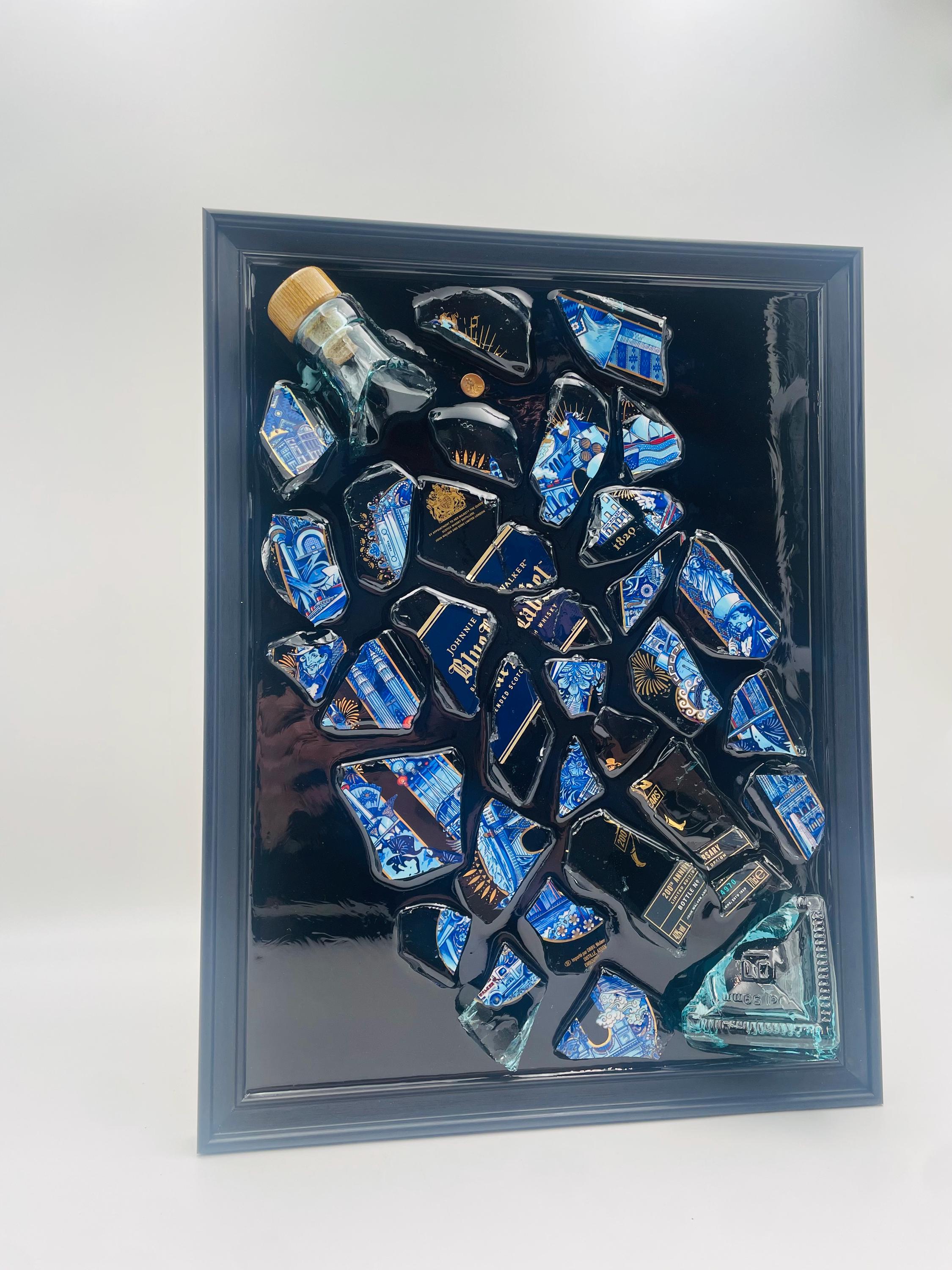 Johnnie Walker Blue Label 200th Anniversary Broken Bottle Art