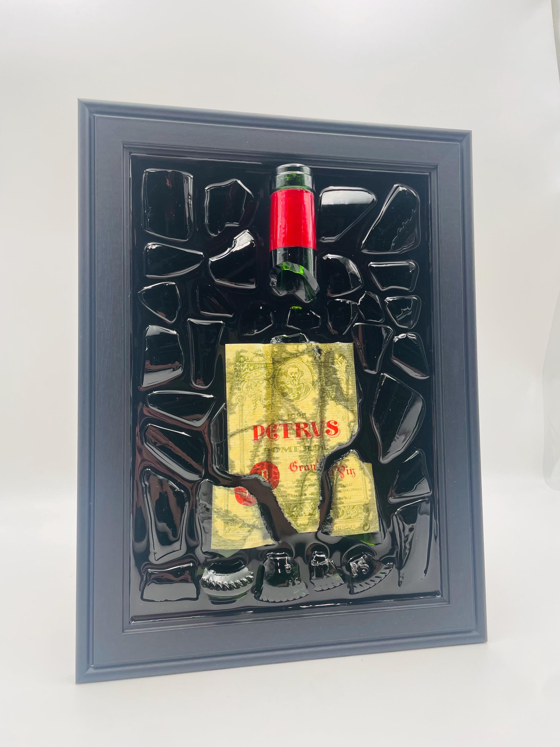 Petrus Wine Broken Bottle Art
