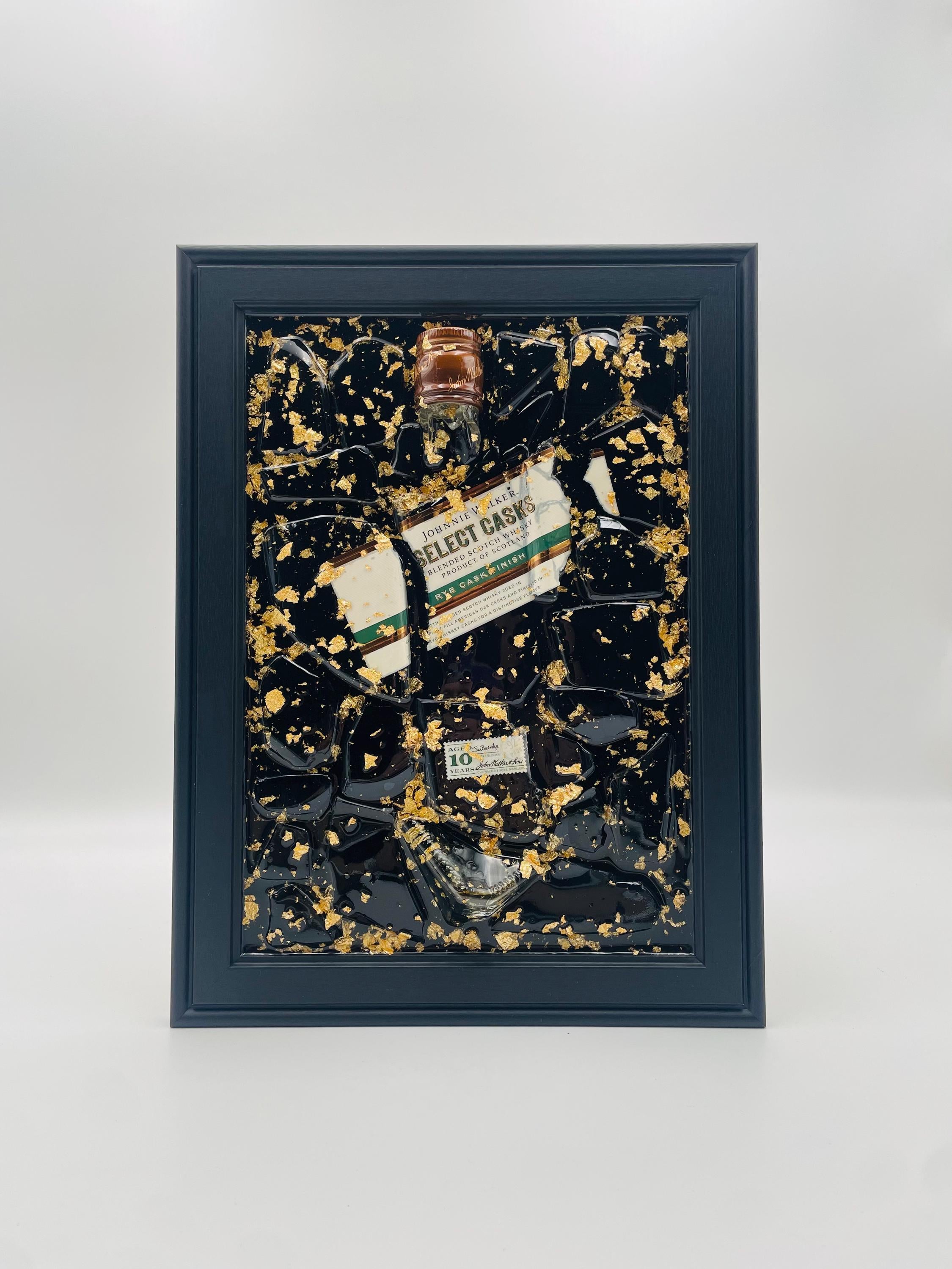 Johnnie Walker Select Casks Gold Broken Bottle Art