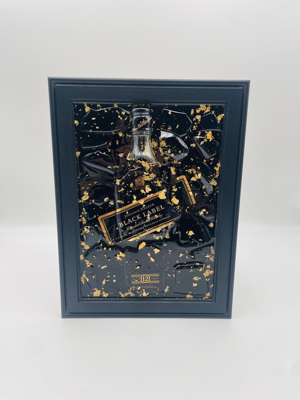 Johnnie Walker  Black Label Gold Broken Bottle Art