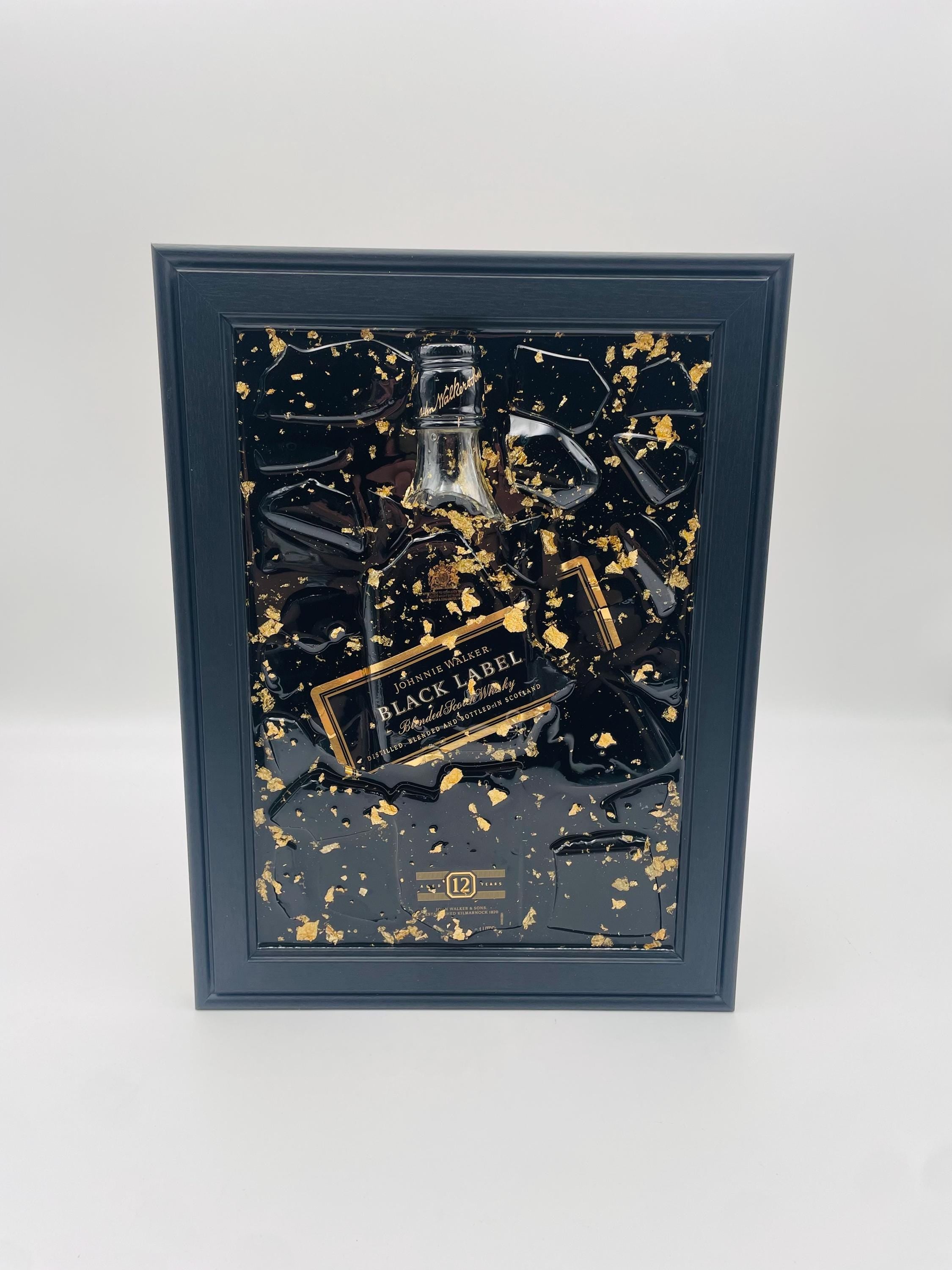 Johnnie Walker  Black Label Gold Broken Bottle Art