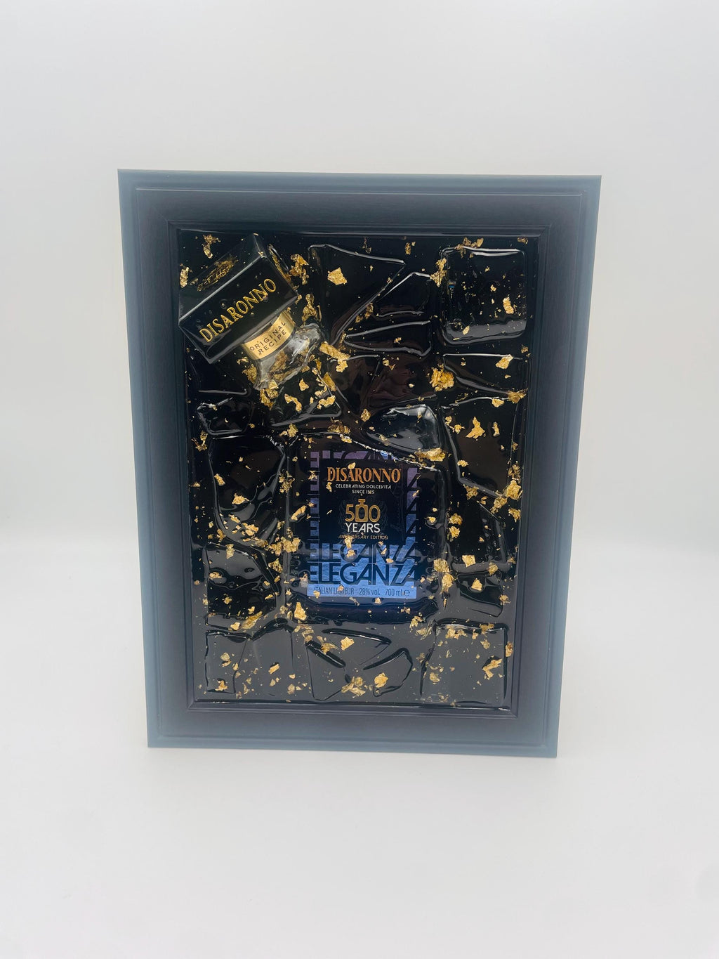 Disaronno 500 Year Purple Broken Bottle Art