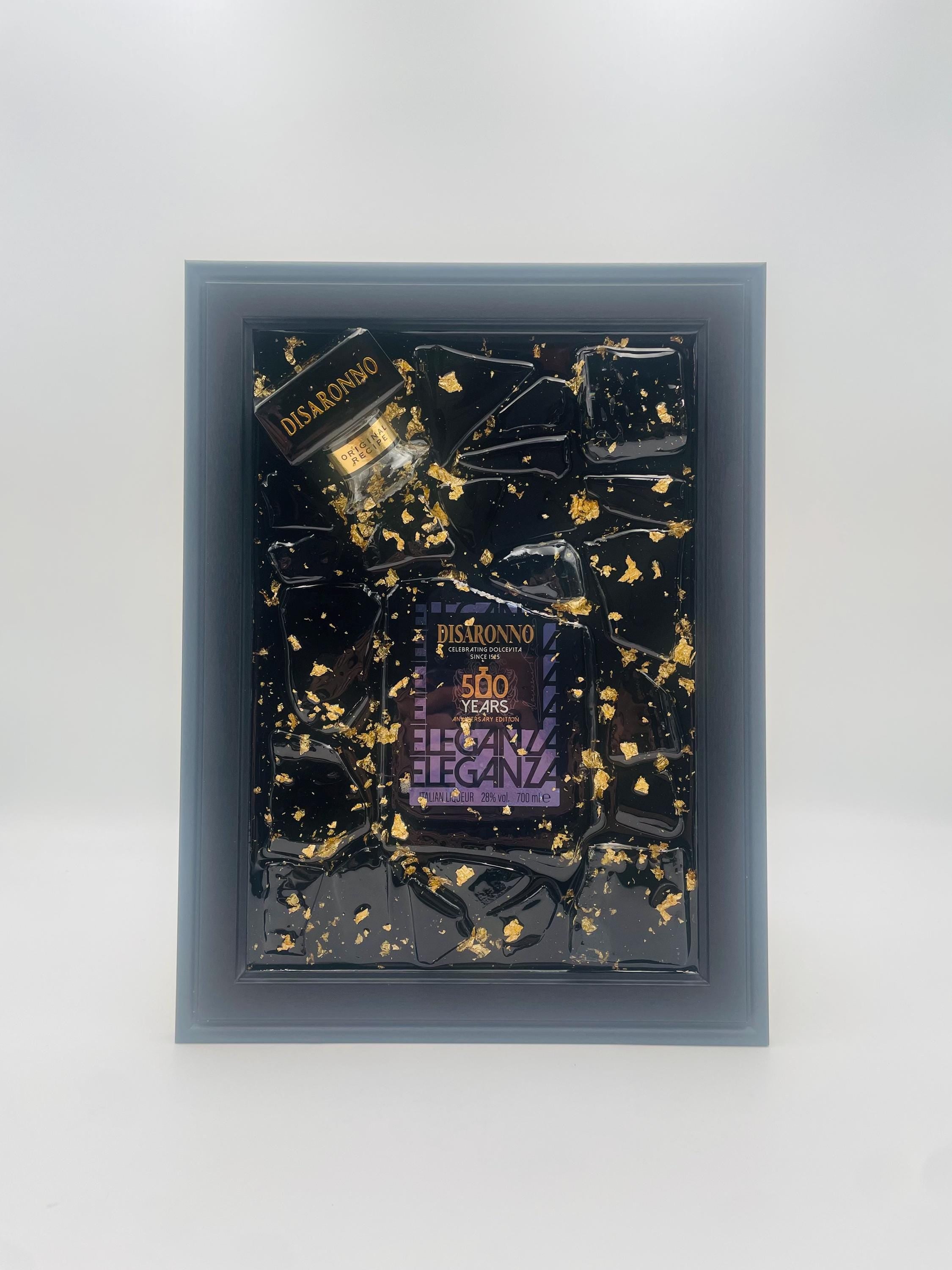 Disaronno 500 Year Purple Broken Bottle Art