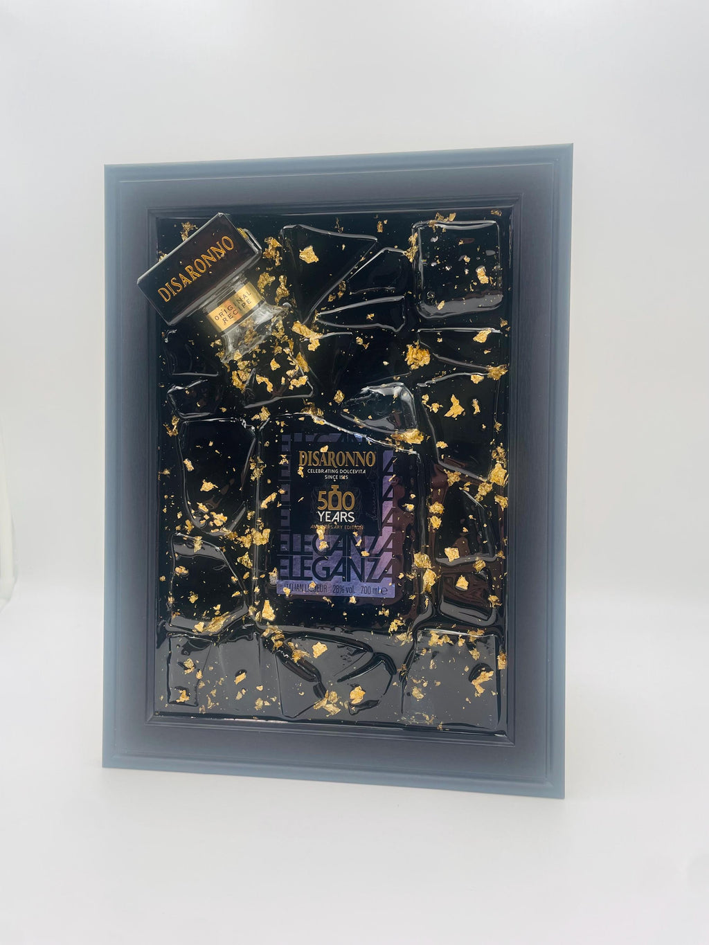 Disaronno 500 Year Purple Broken Bottle Art