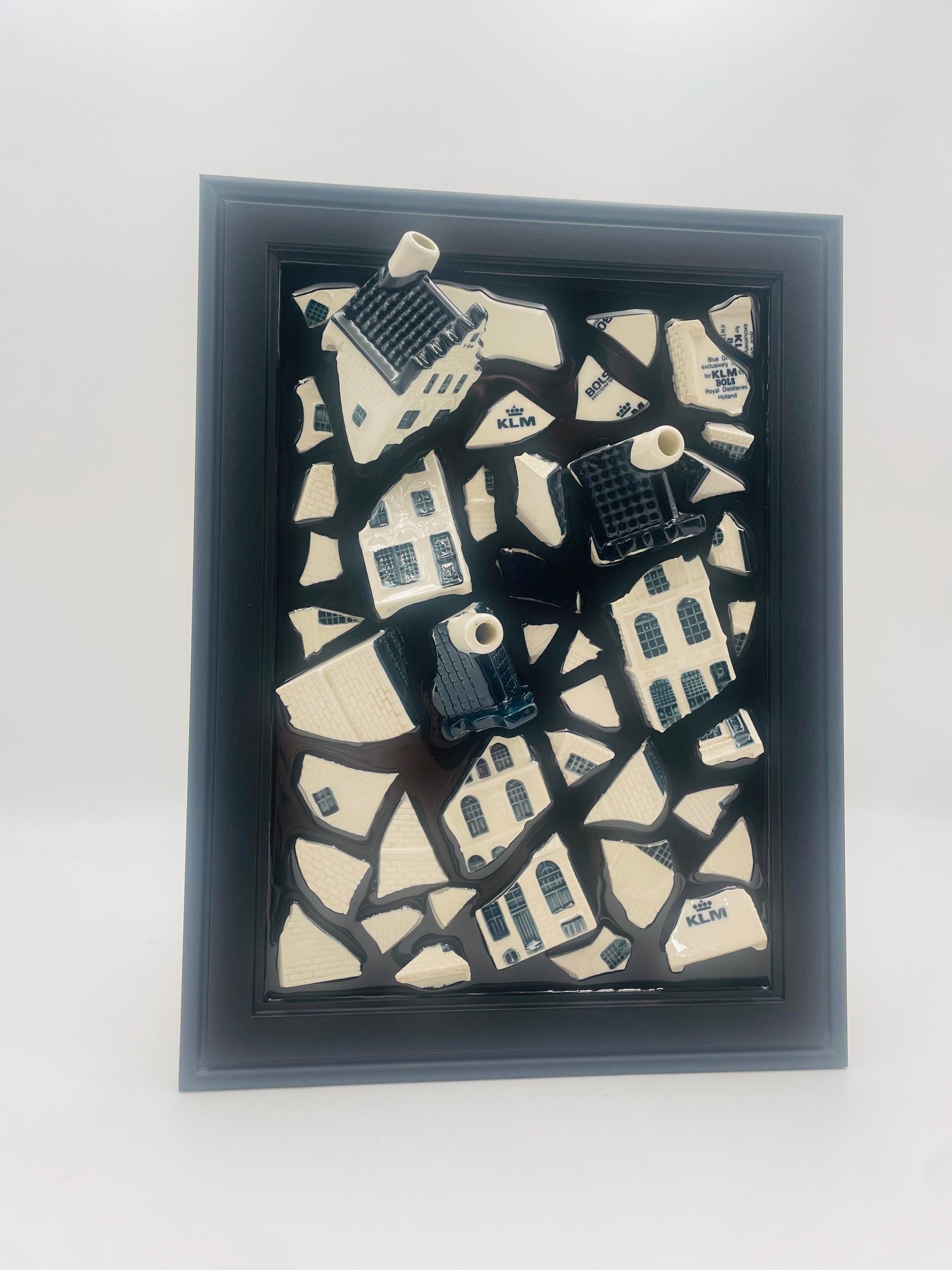 KLM Houses Broken Bottle Art