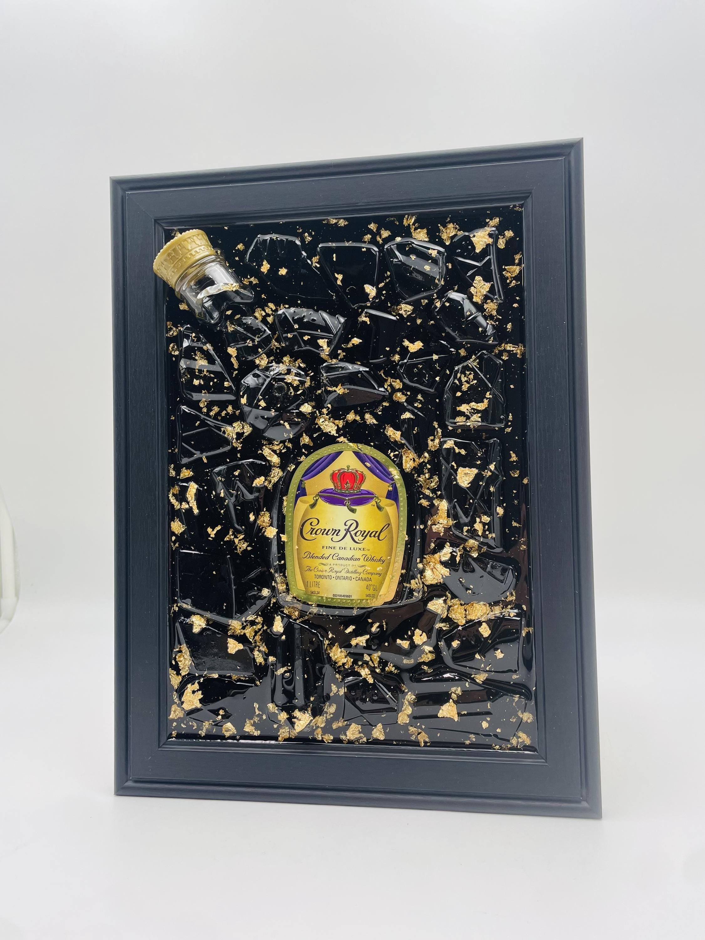 Crown Royal Gold Broken Bottle Art