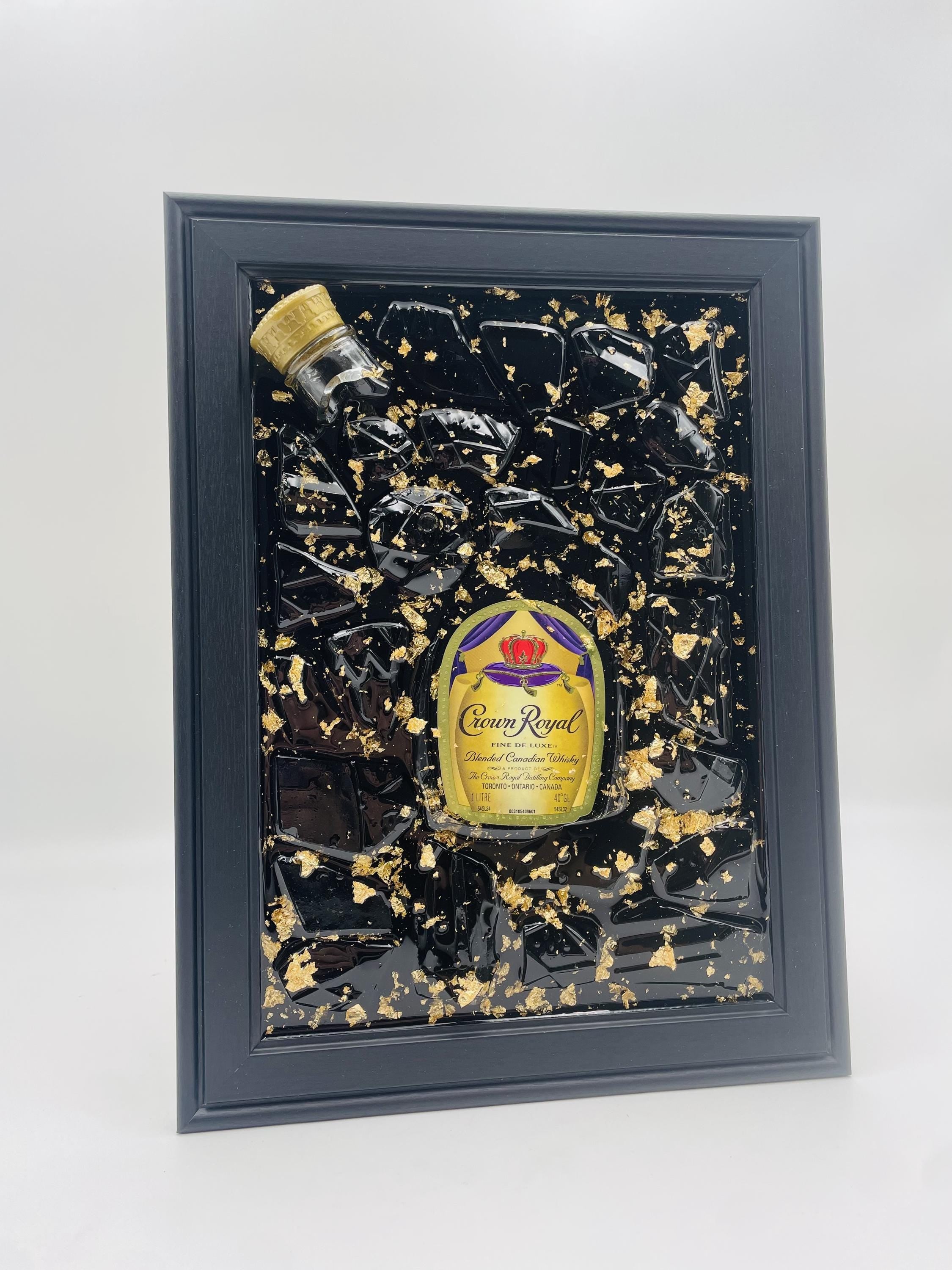 Crown Royal Gold Broken Bottle Art