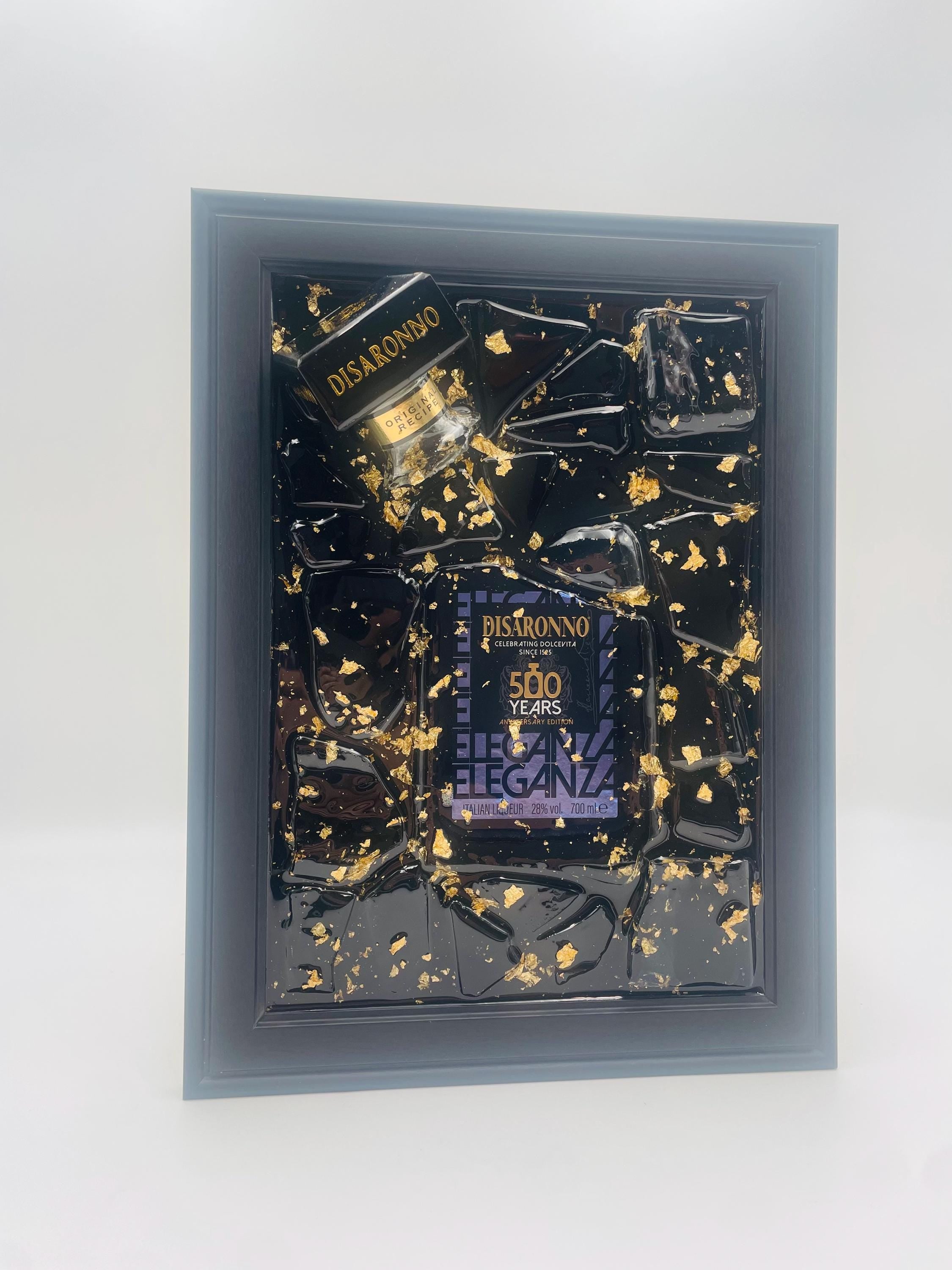 Disaronno 500 Year Purple Broken Bottle Art