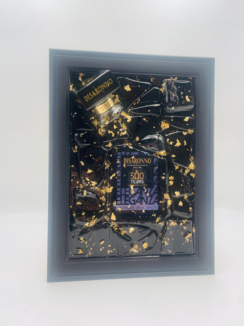 Disaronno 500 Year Purple Broken Bottle Art
