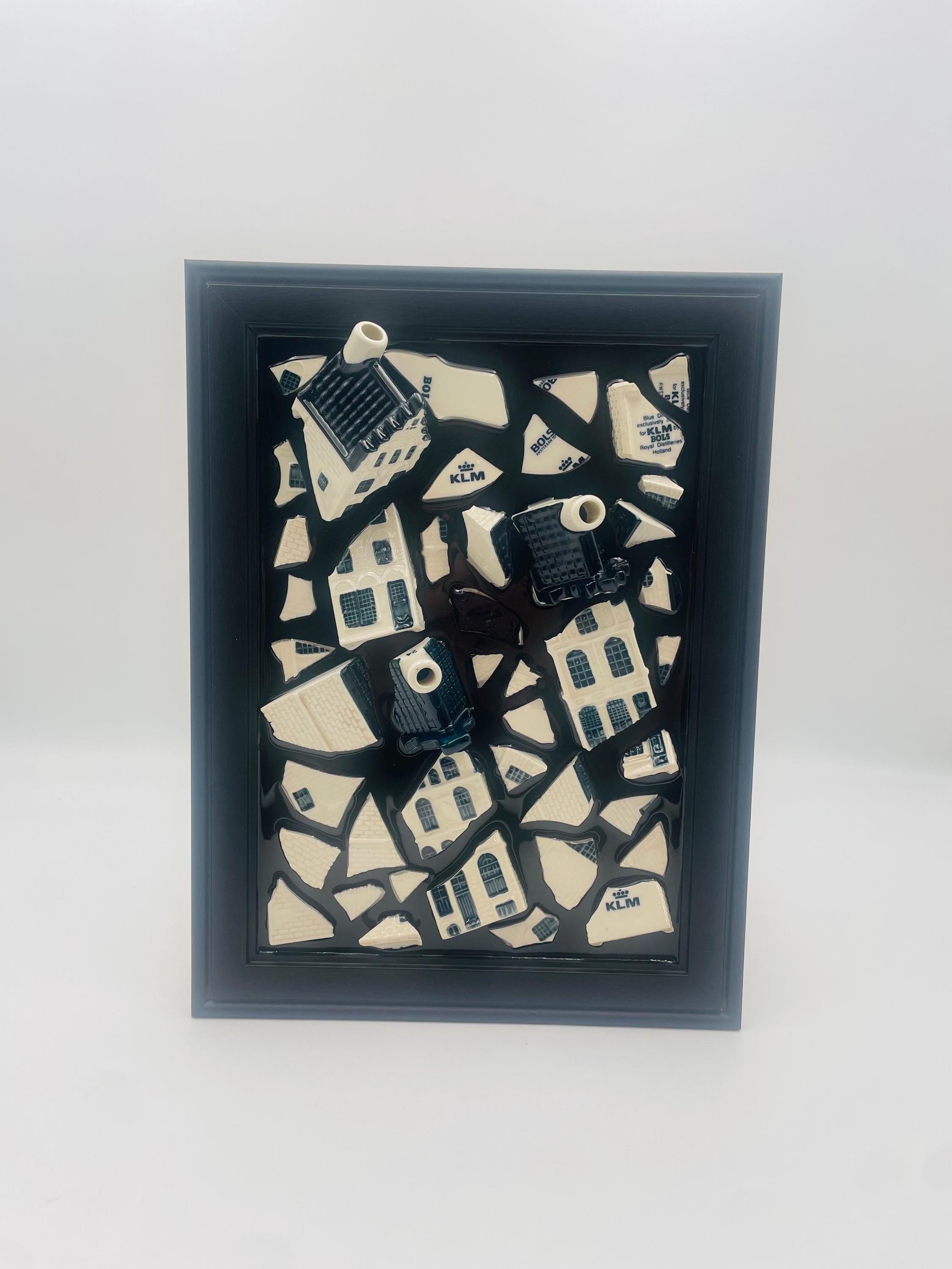 KLM Houses Broken Bottle Art