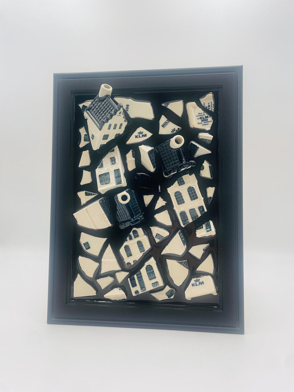 KLM Houses Broken Bottle Art