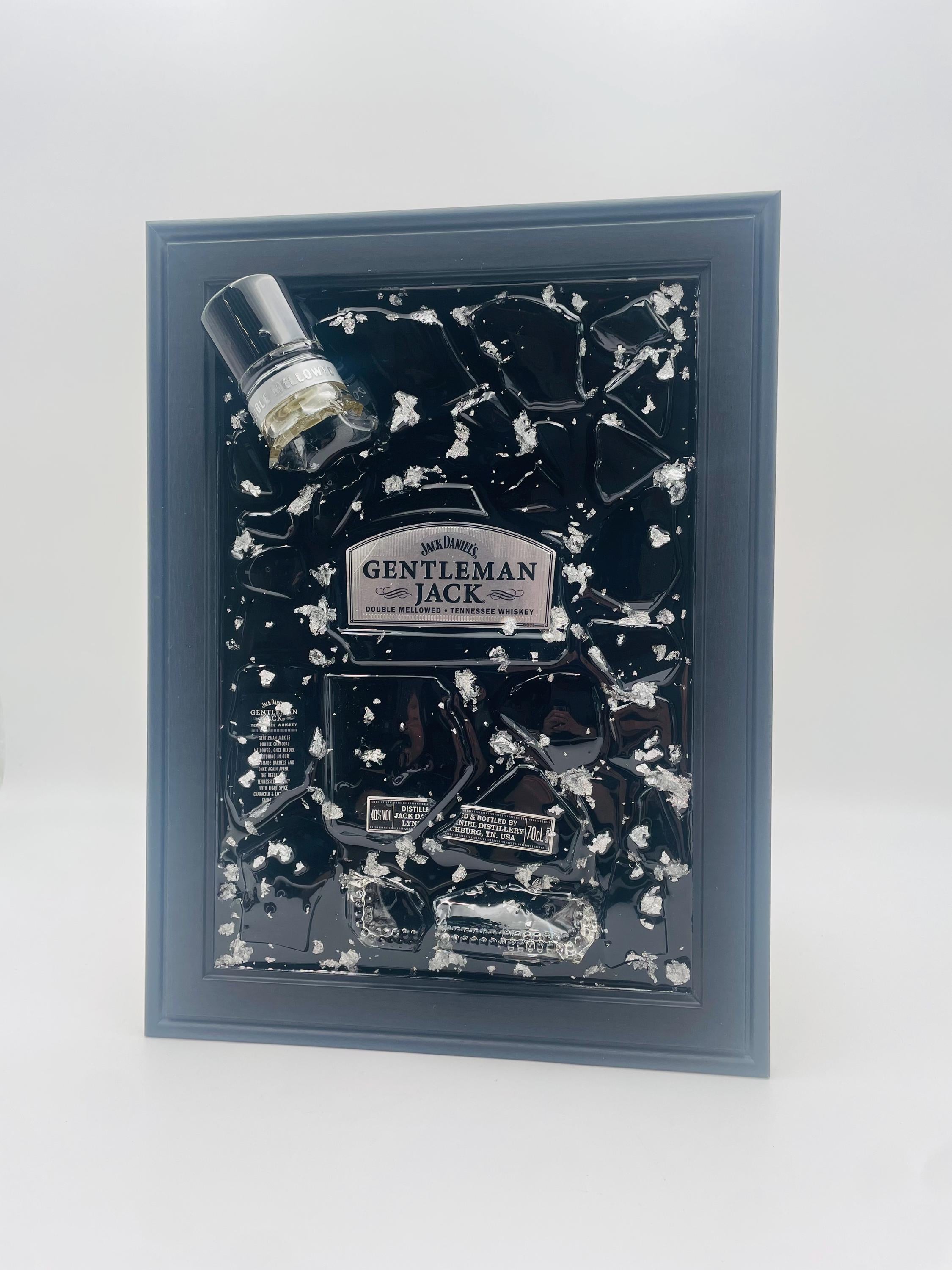 Jack Daniels Gentleman Silver Broken Bottle Art