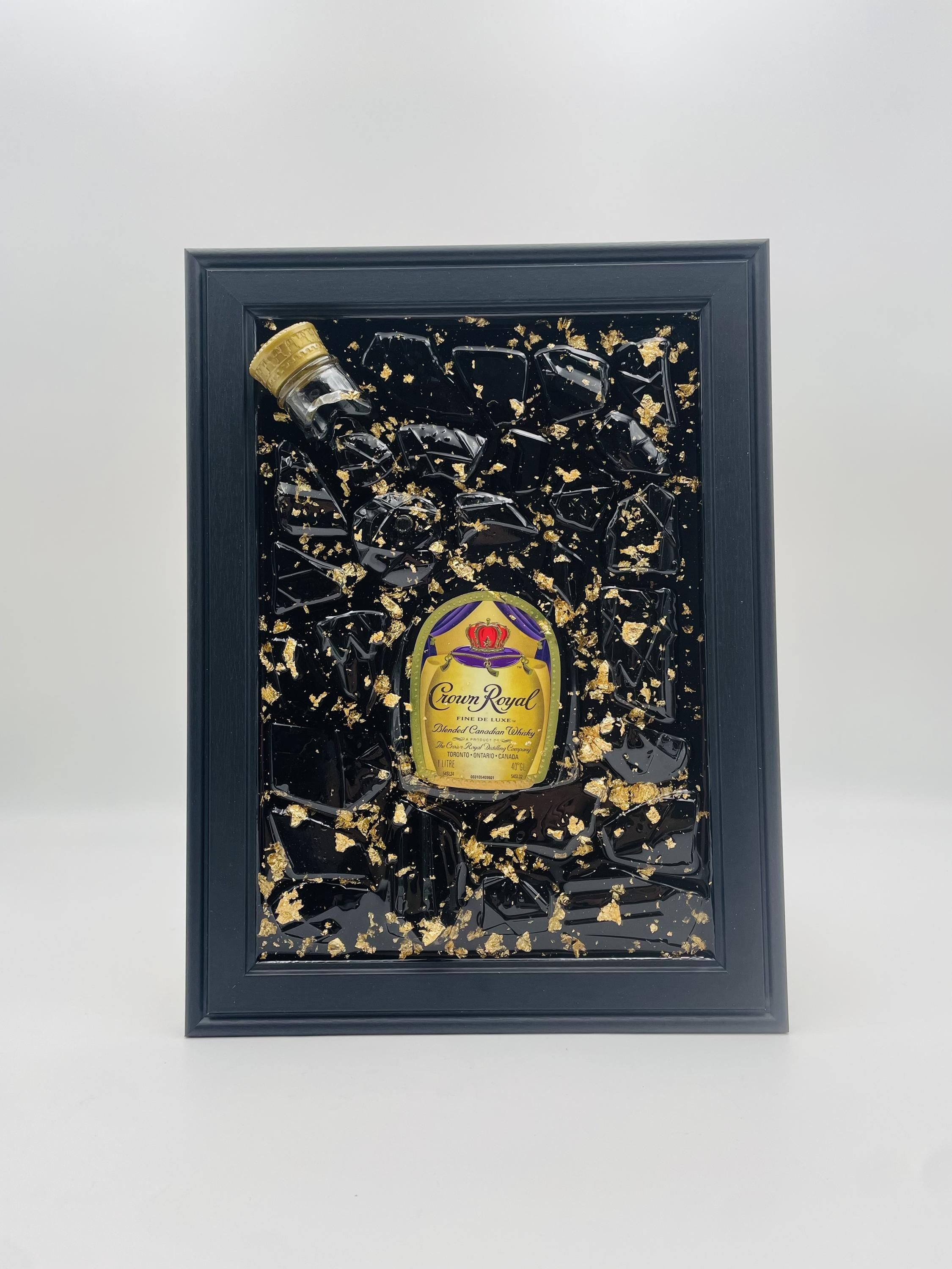 Crown Royal Gold Broken Bottle Art