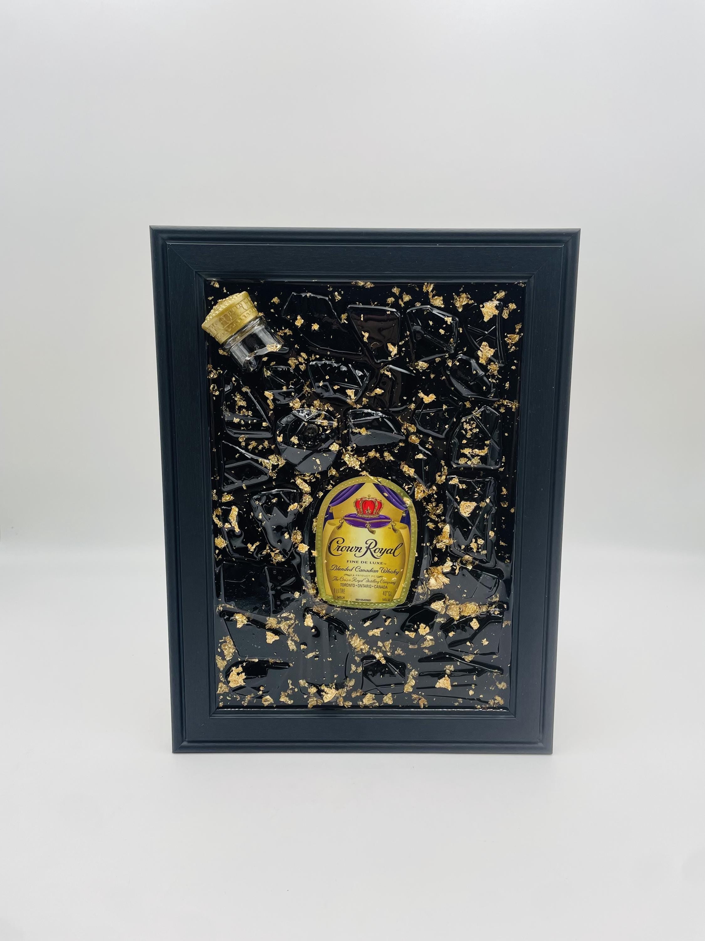 Crown Royal Gold Broken Bottle Art