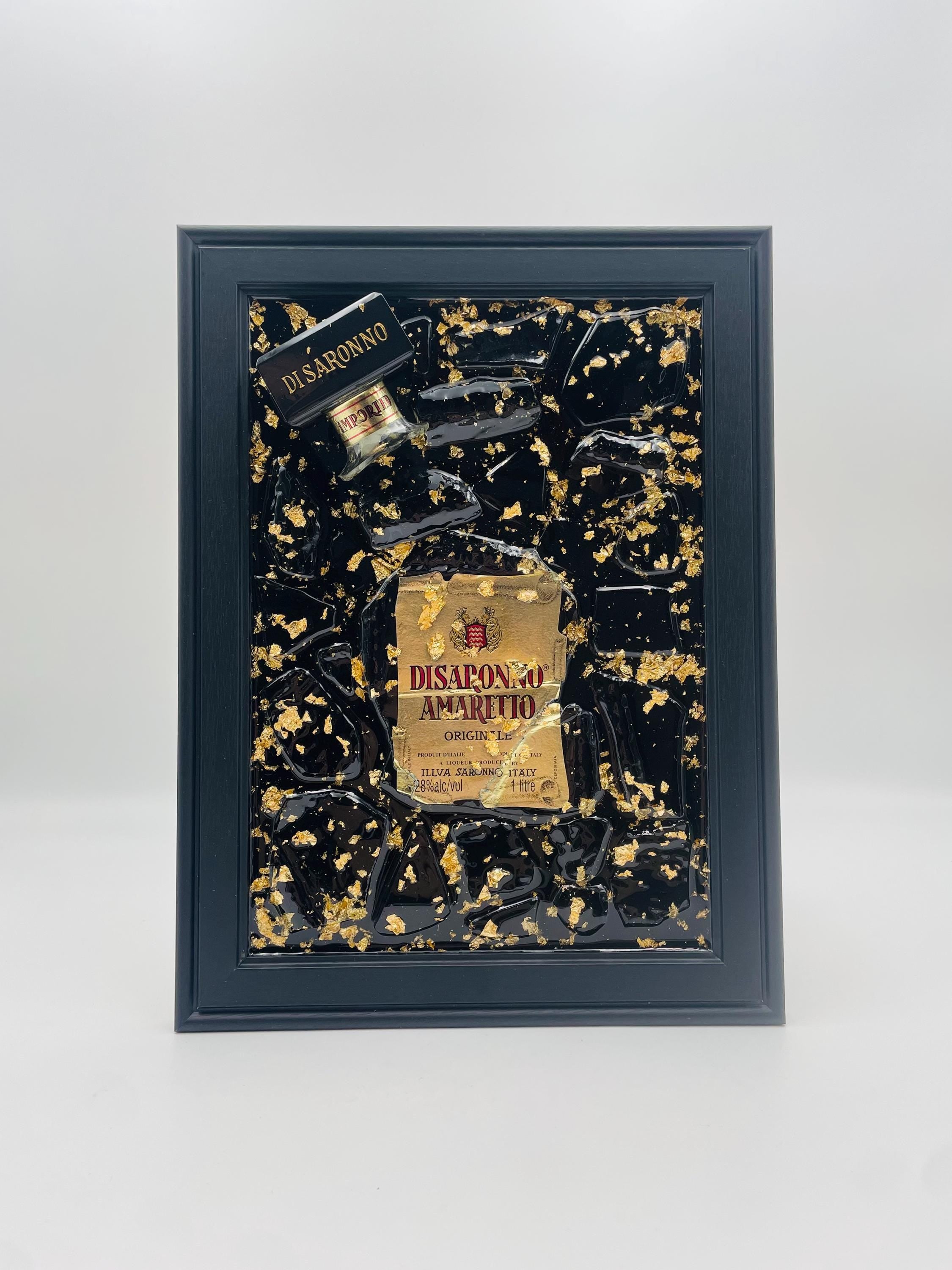 Disaronno Gold Vintage Broken Bottle Art