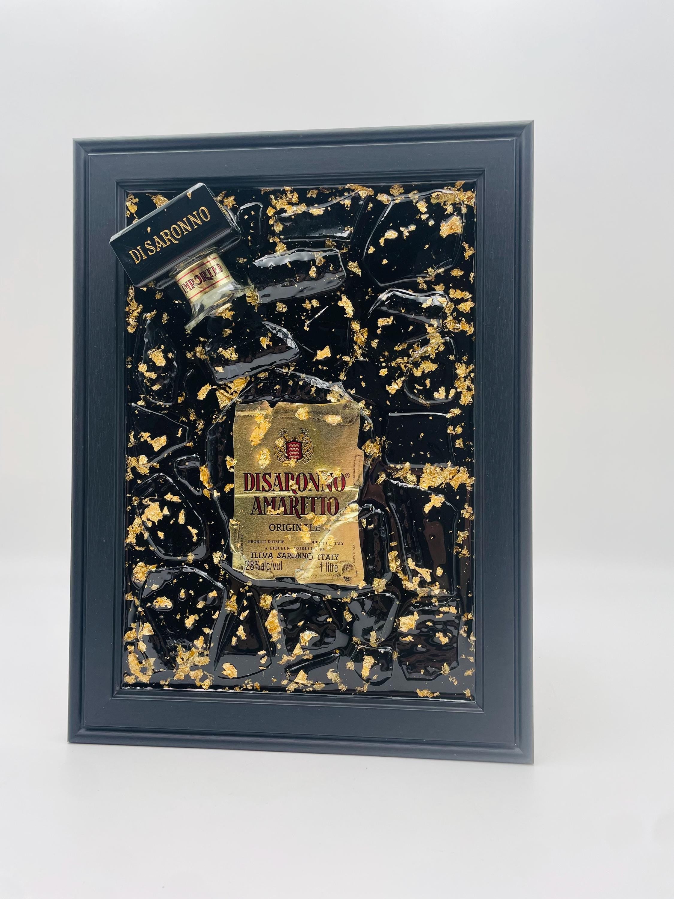 Disaronno Gold Vintage Broken Bottle Art