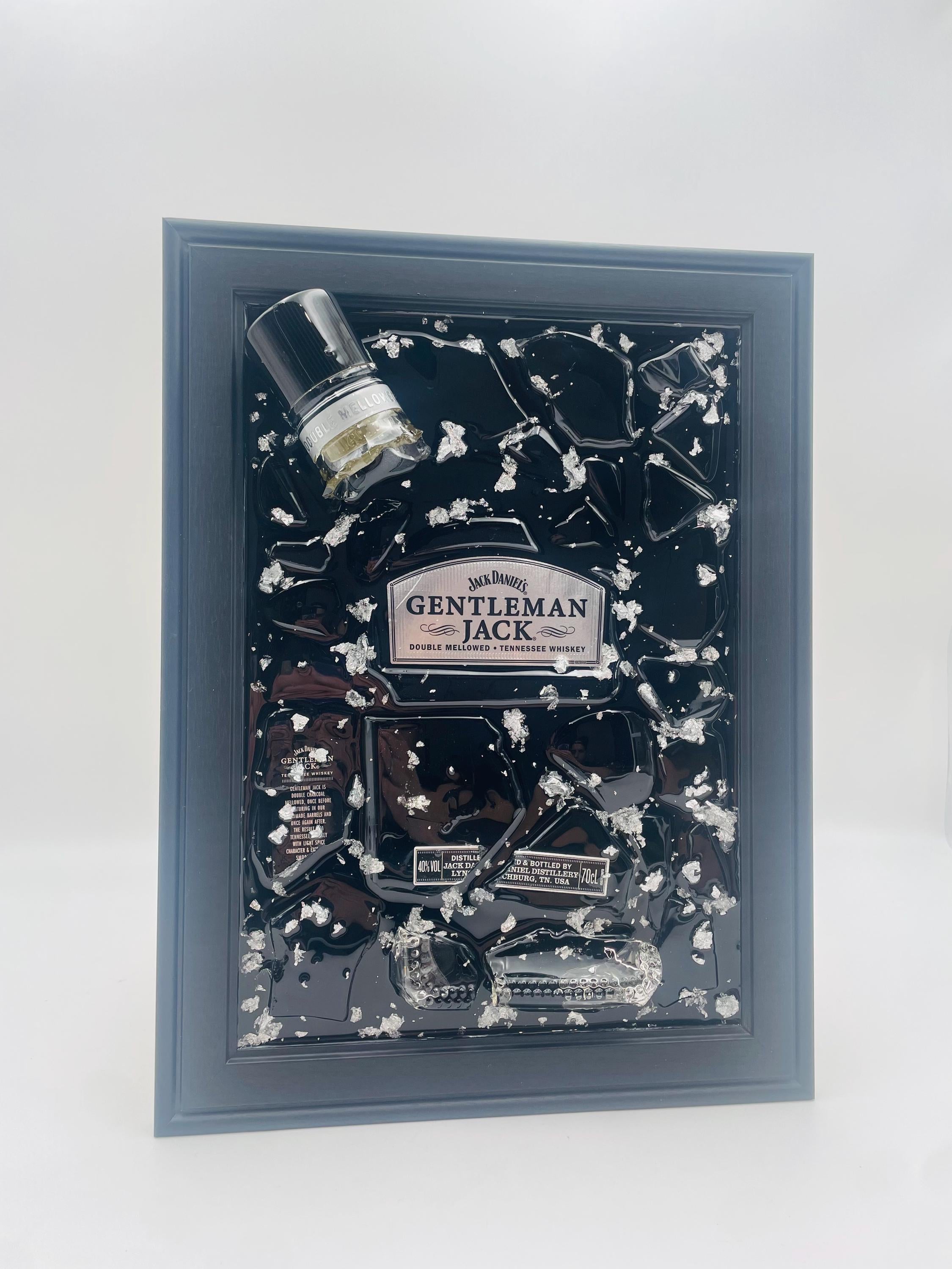 Jack Daniels Gentleman Silver Broken Bottle Art