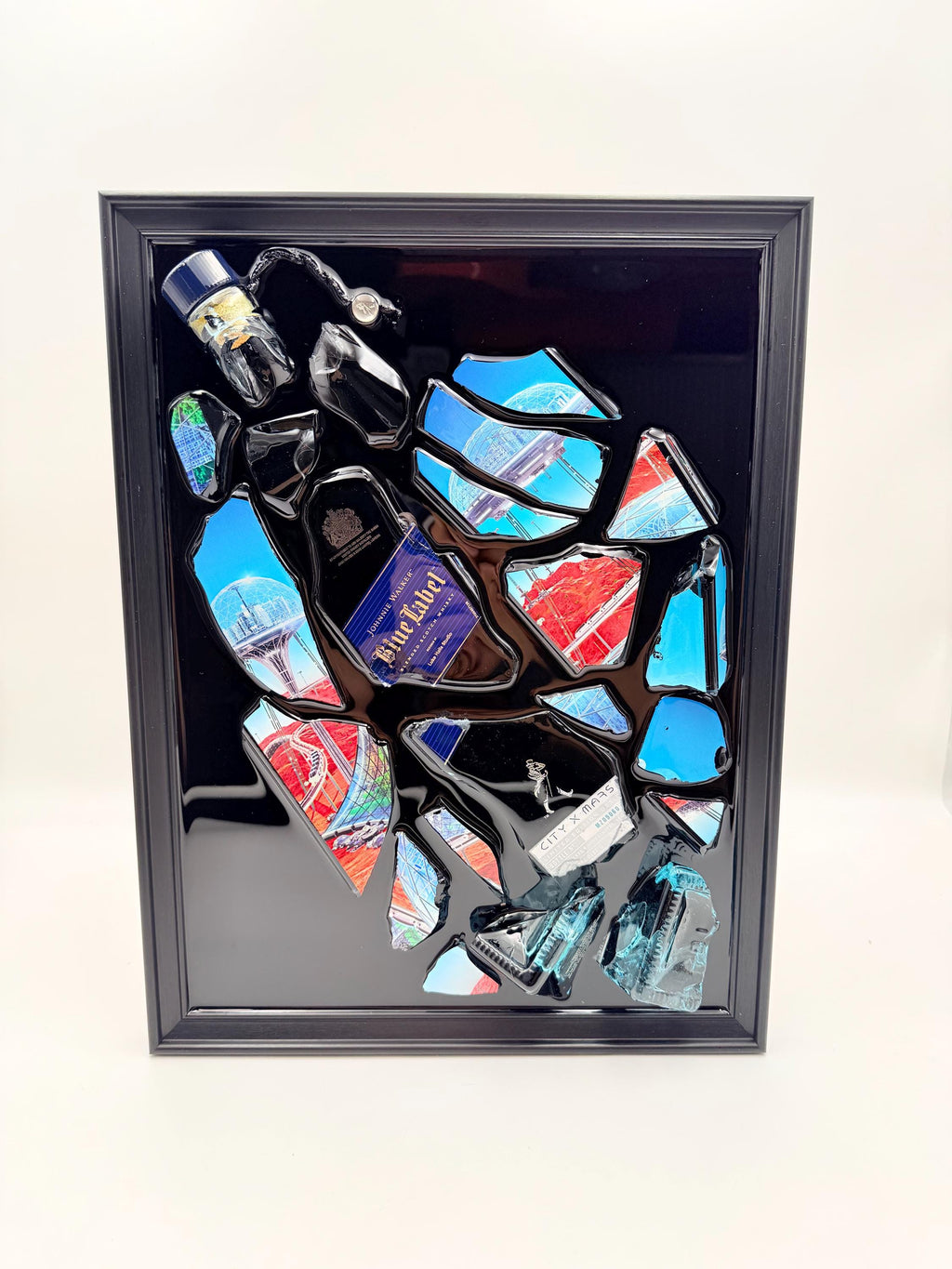 Johnnie Walker Blue Label City x Mars Broken Bottle Art