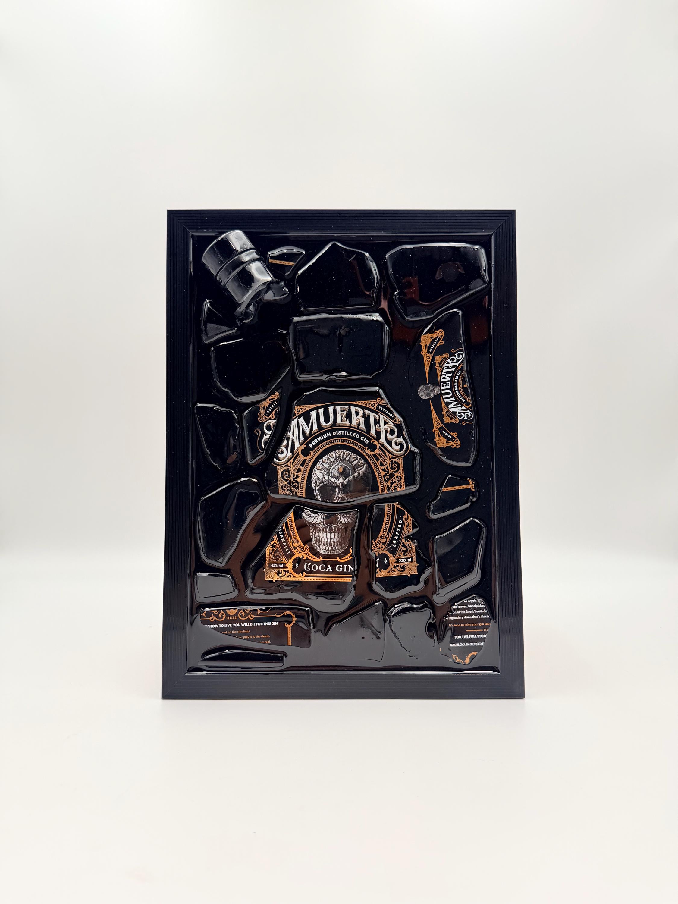 Amuerte Black Broken Bottle Art