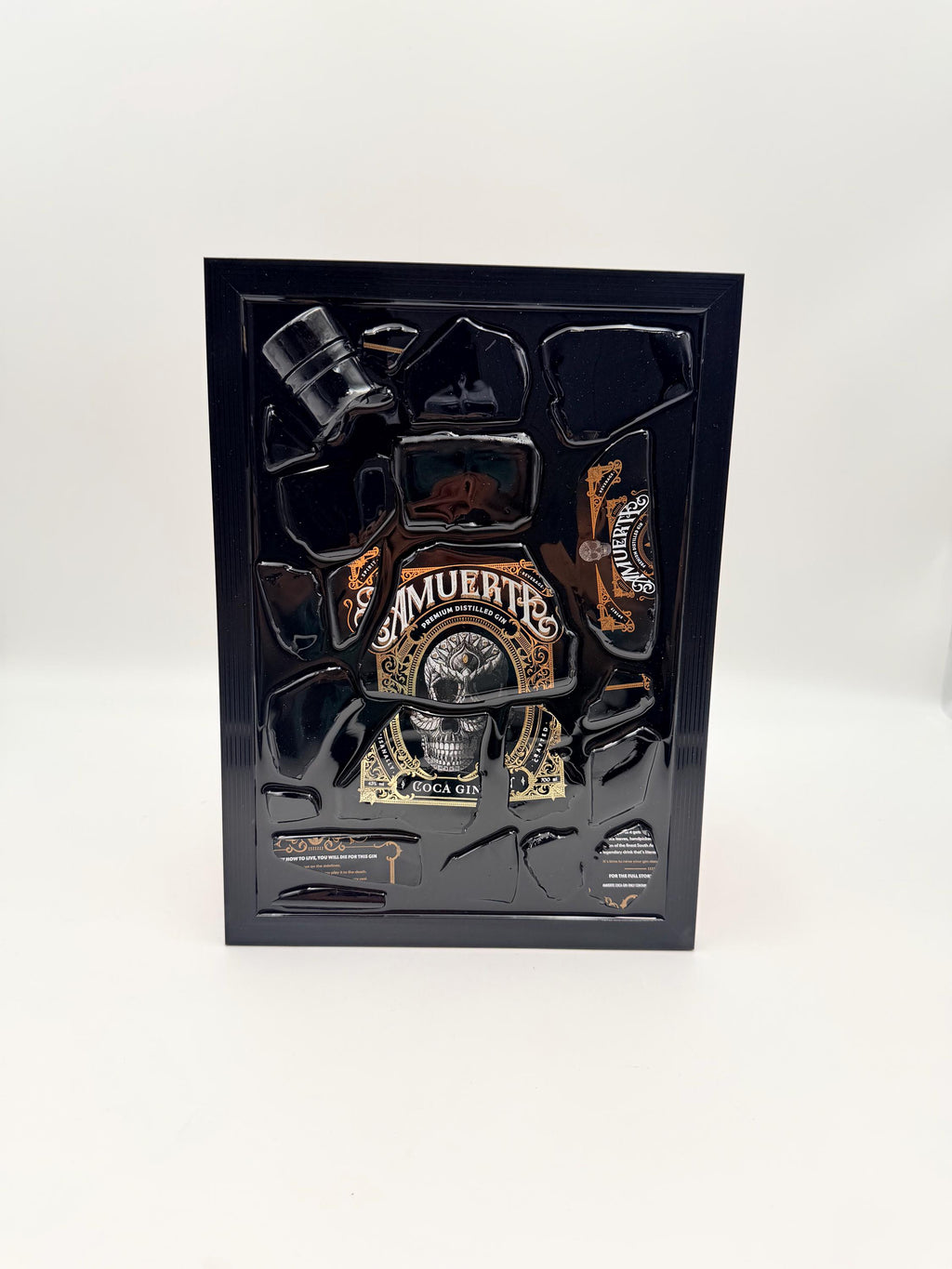 Amuerte Black Broken Bottle Art