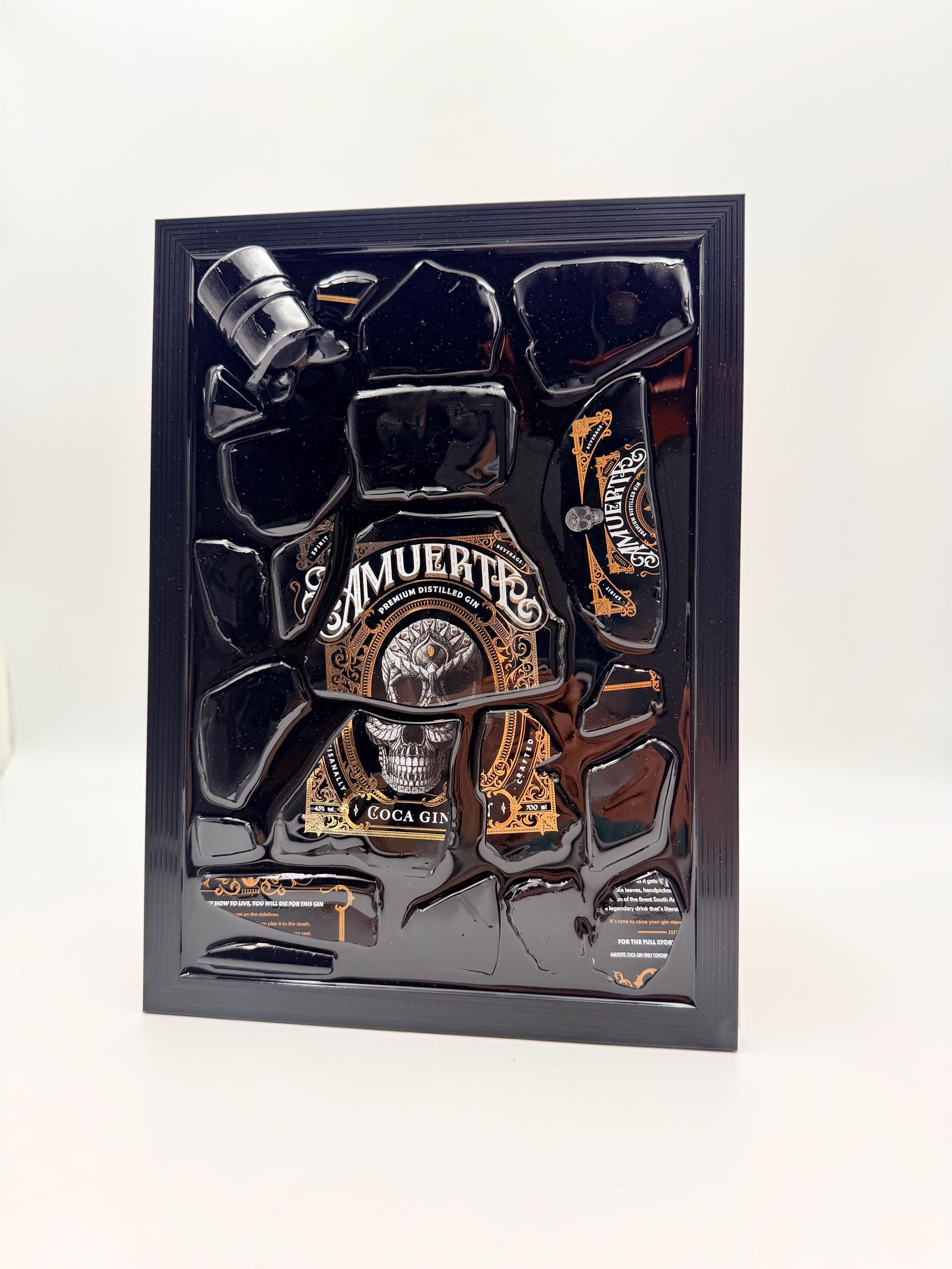 Amuerte Black Broken Bottle Art