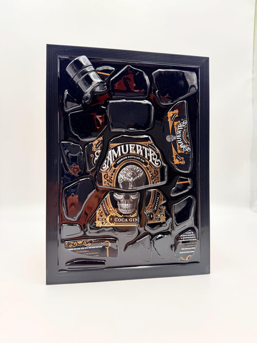 Amuerte Black Broken Bottle Art