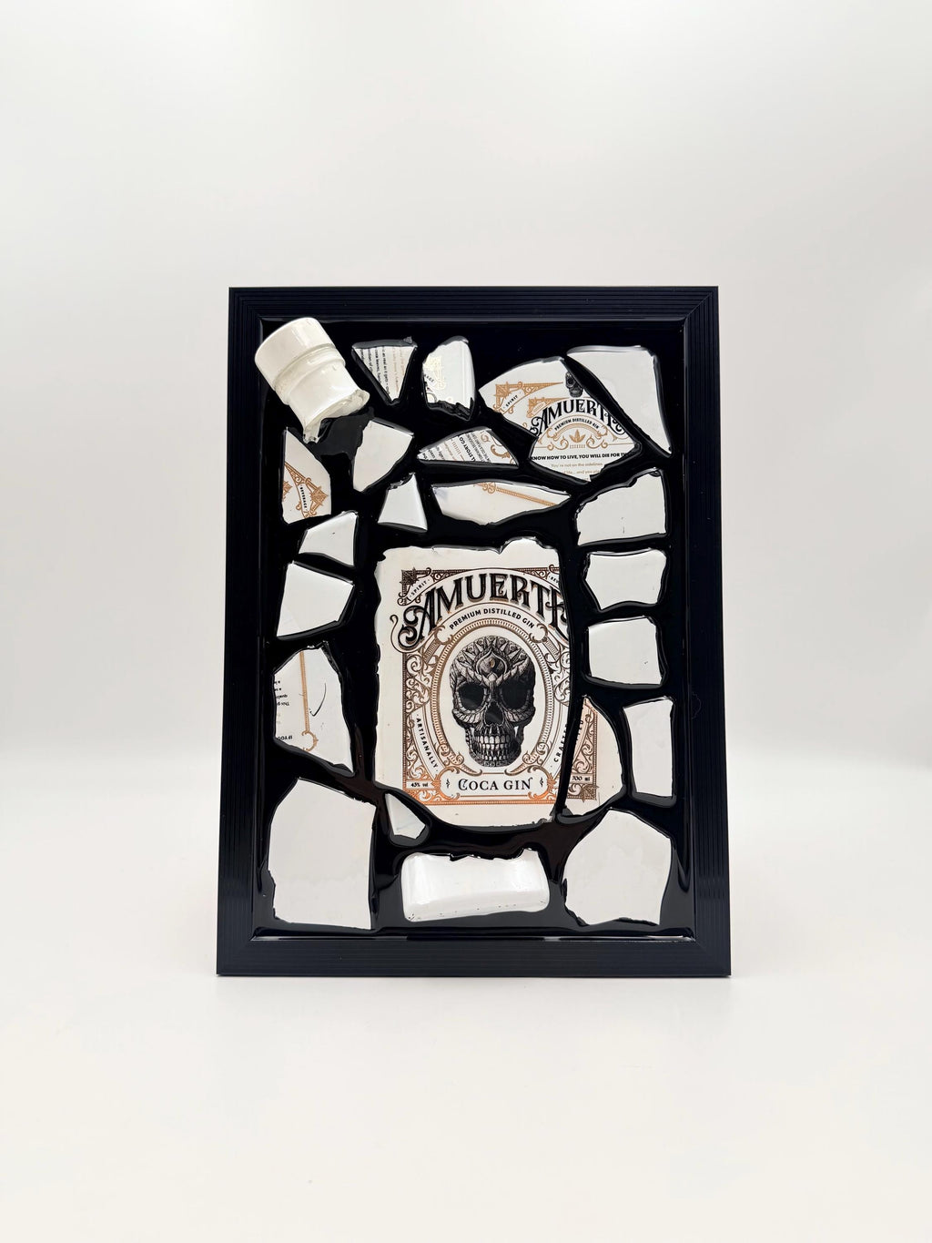 Amuerte White  Broken Bottle Art