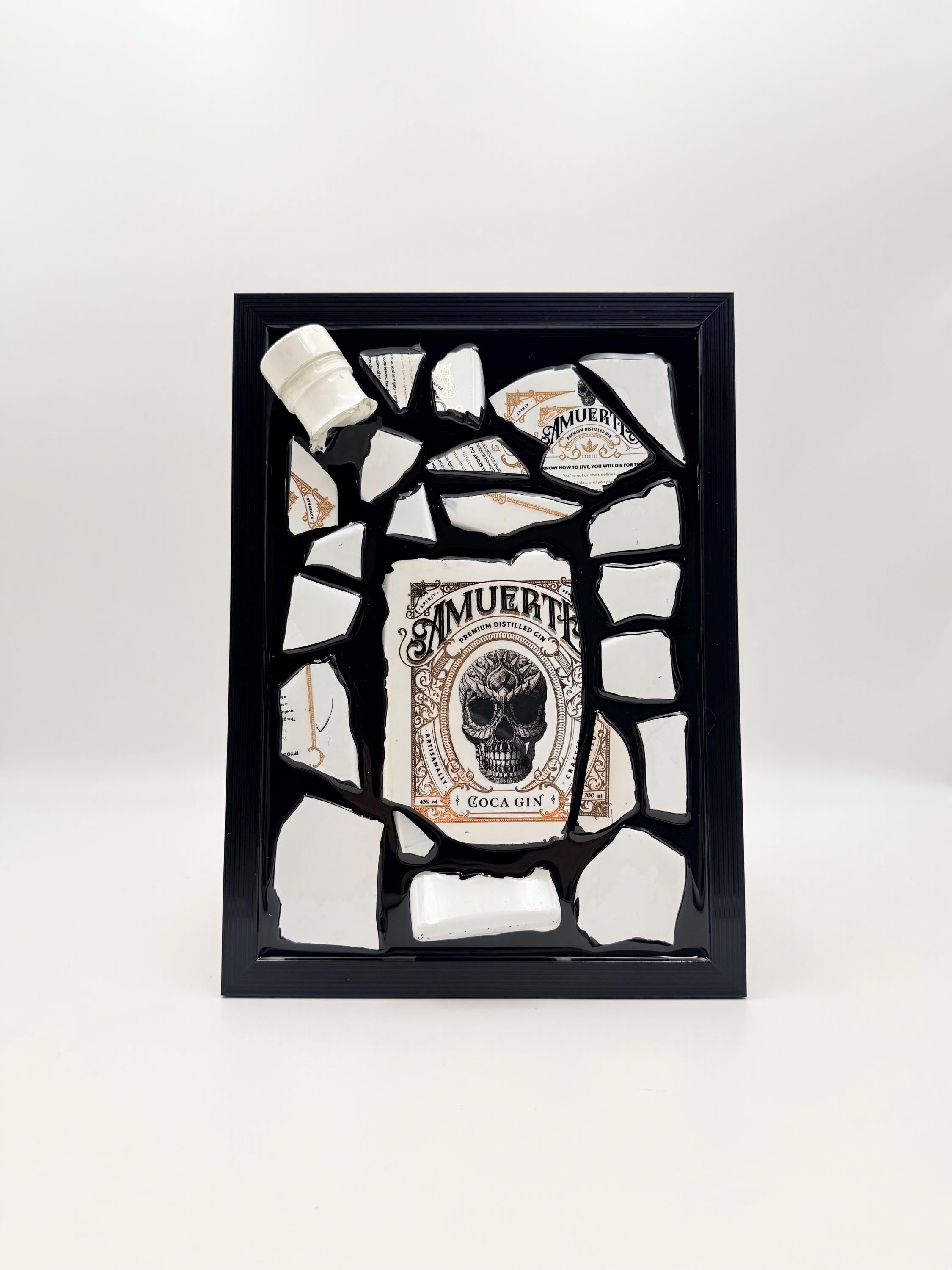 Amuerte White  Broken Bottle Art