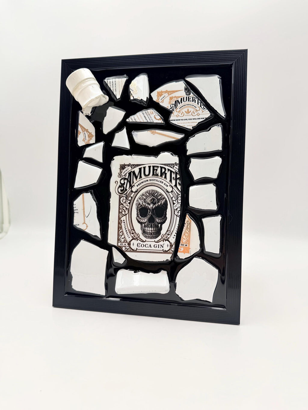 Amuerte White  Broken Bottle Art