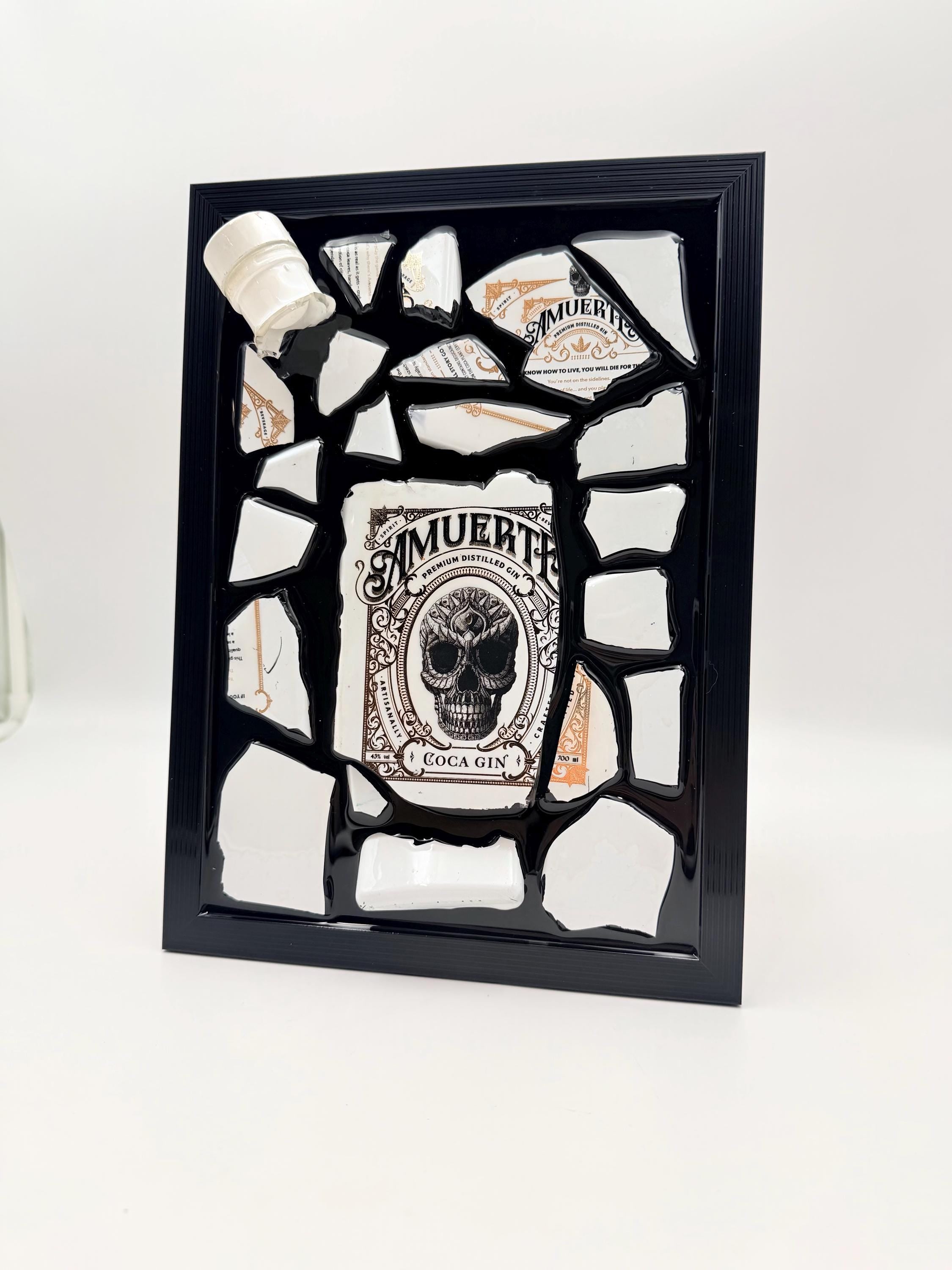 Amuerte White  Broken Bottle Art