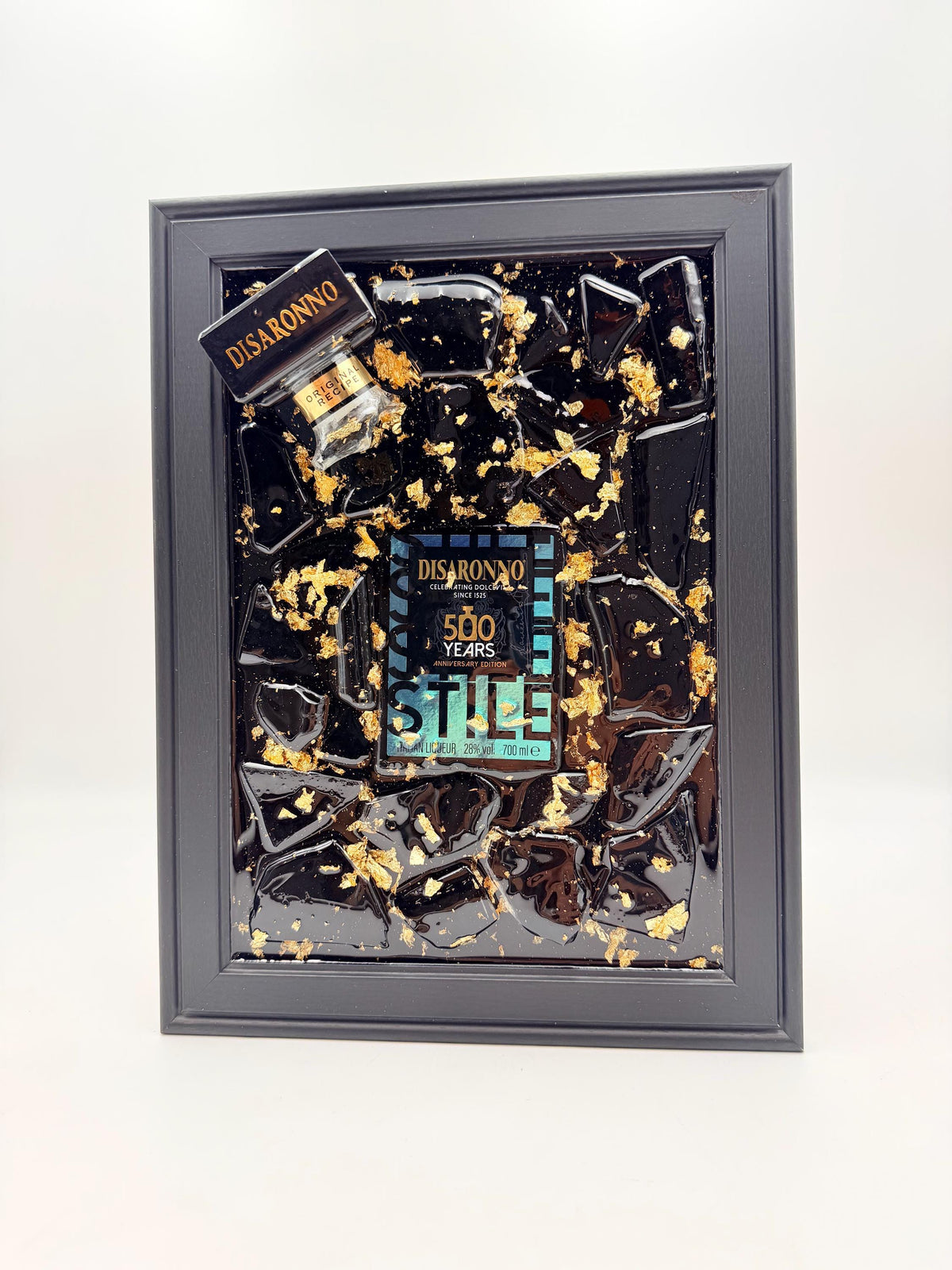 Disaronno 500 Year Green Broken Bottle Art