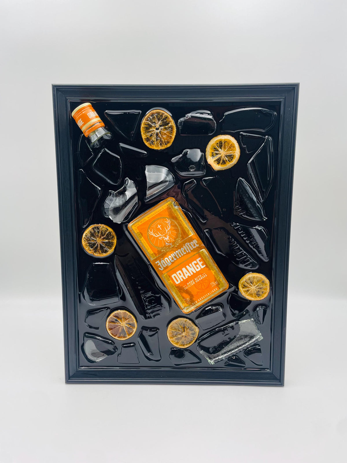 Jägermeister Orange Broken Bottle Art