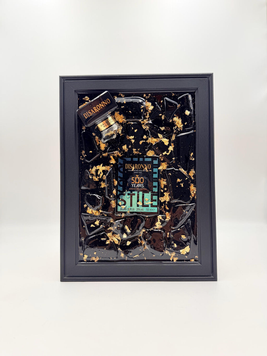 Disaronno 500 Year Green Broken Bottle Art