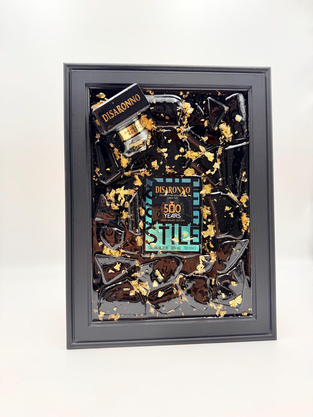 Disaronno 500 Year Green Broken Bottle Art